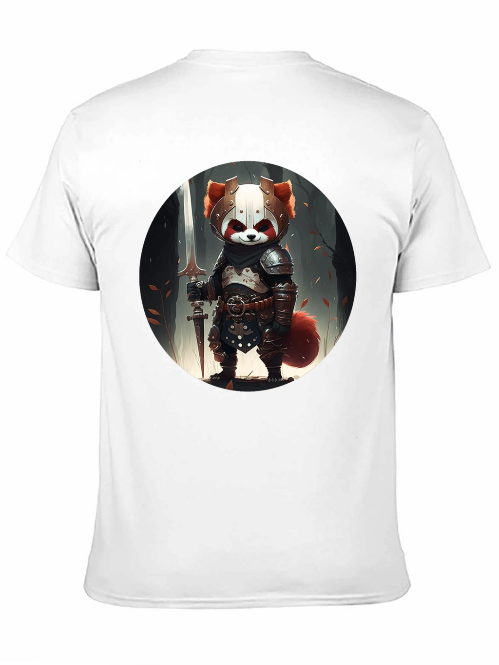 Red Panda Knight Graphic Tee - Unique Black T-Shirt