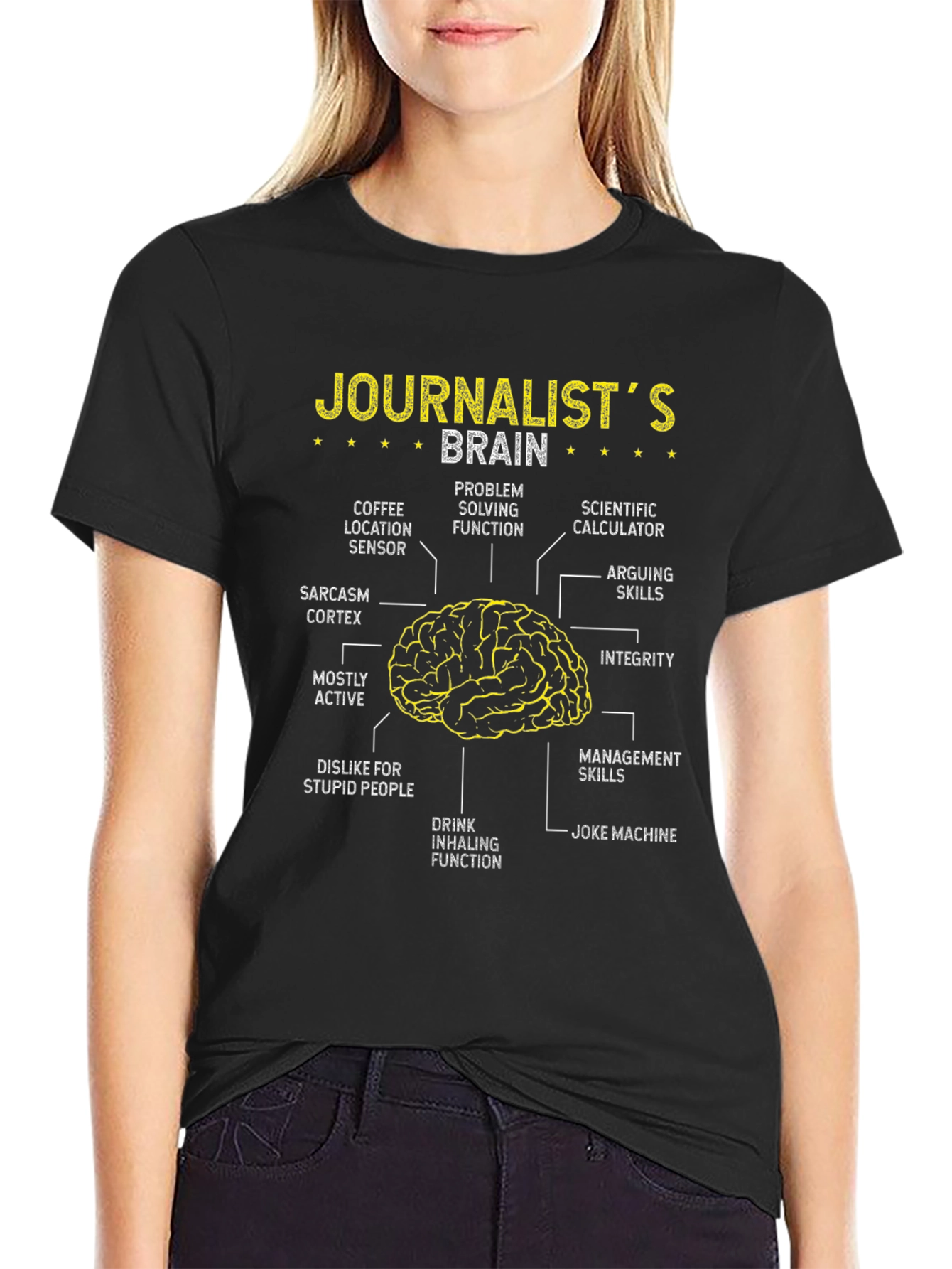 Journalist Brain Anatomy T-Shirt - Funny Journalism Tee