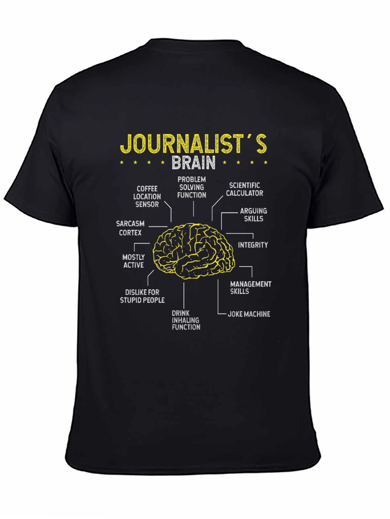 Journalist Brain Anatomy T-Shirt - Funny Journalism Tee