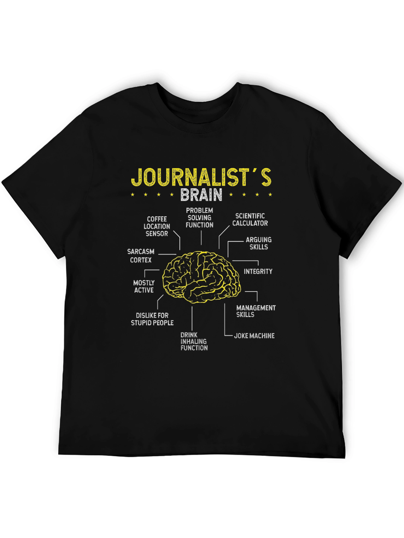 Journalist Brain Anatomy T-Shirt - Funny Journalism Tee