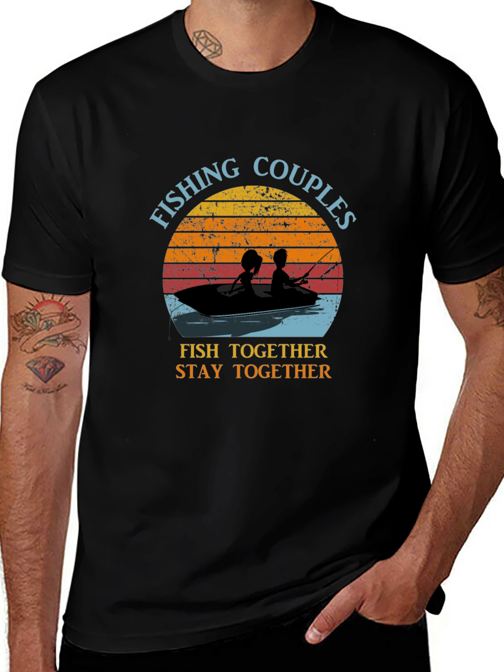 Fishing Couples T-Shirt - Fish Together Stay Together
