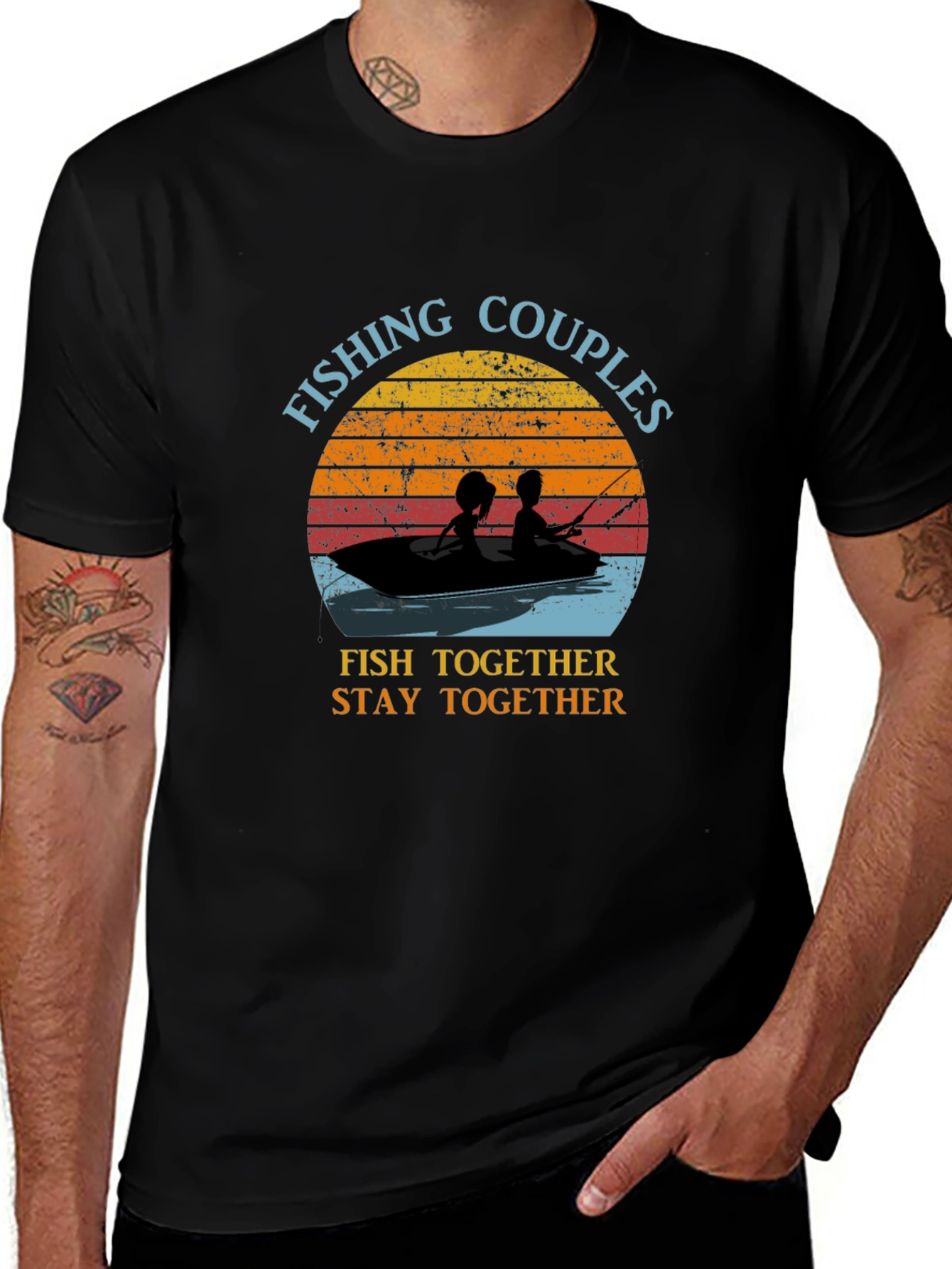 Fishing Couples T-Shirt - Fish Together Stay Together