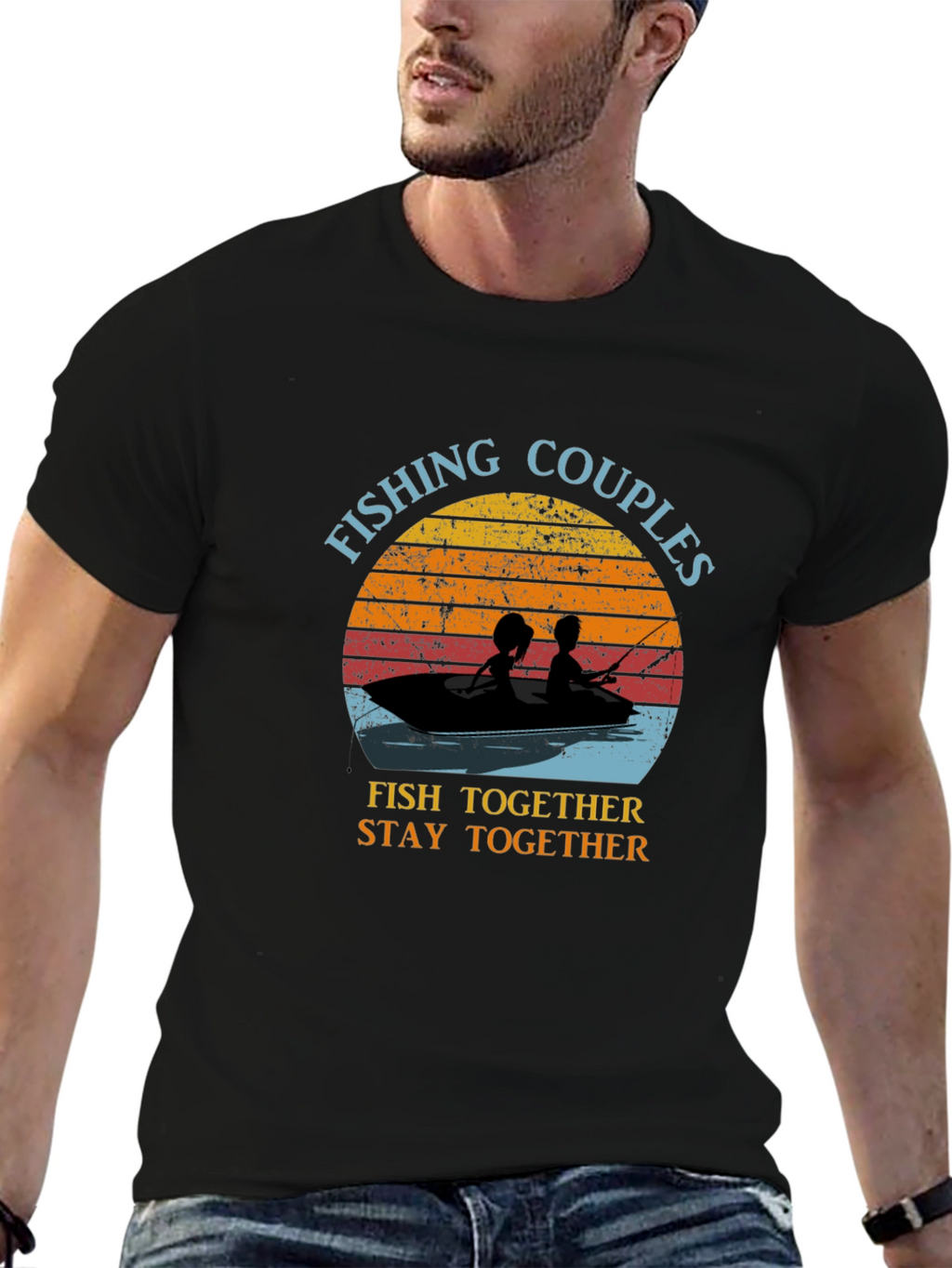 Fishing Couples T-Shirt - Fish Together Stay Together