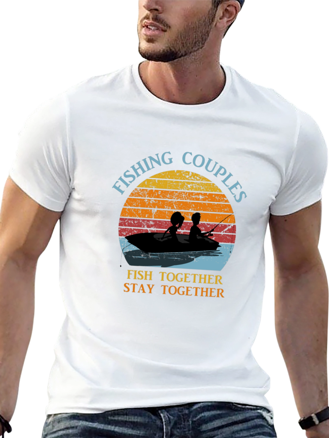Fishing Couples T-Shirt - Fish Together Stay Together