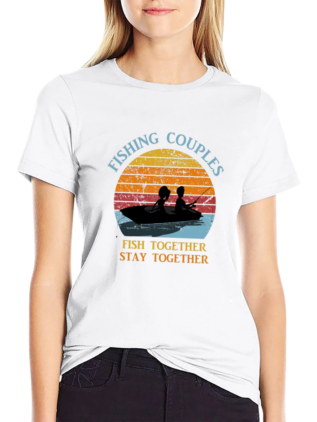 Fishing Couples T-Shirt - Fish Together Stay Together