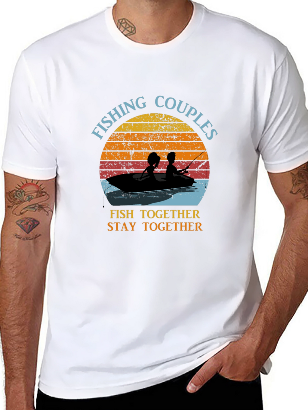Fishing Couples T-Shirt - Fish Together Stay Together