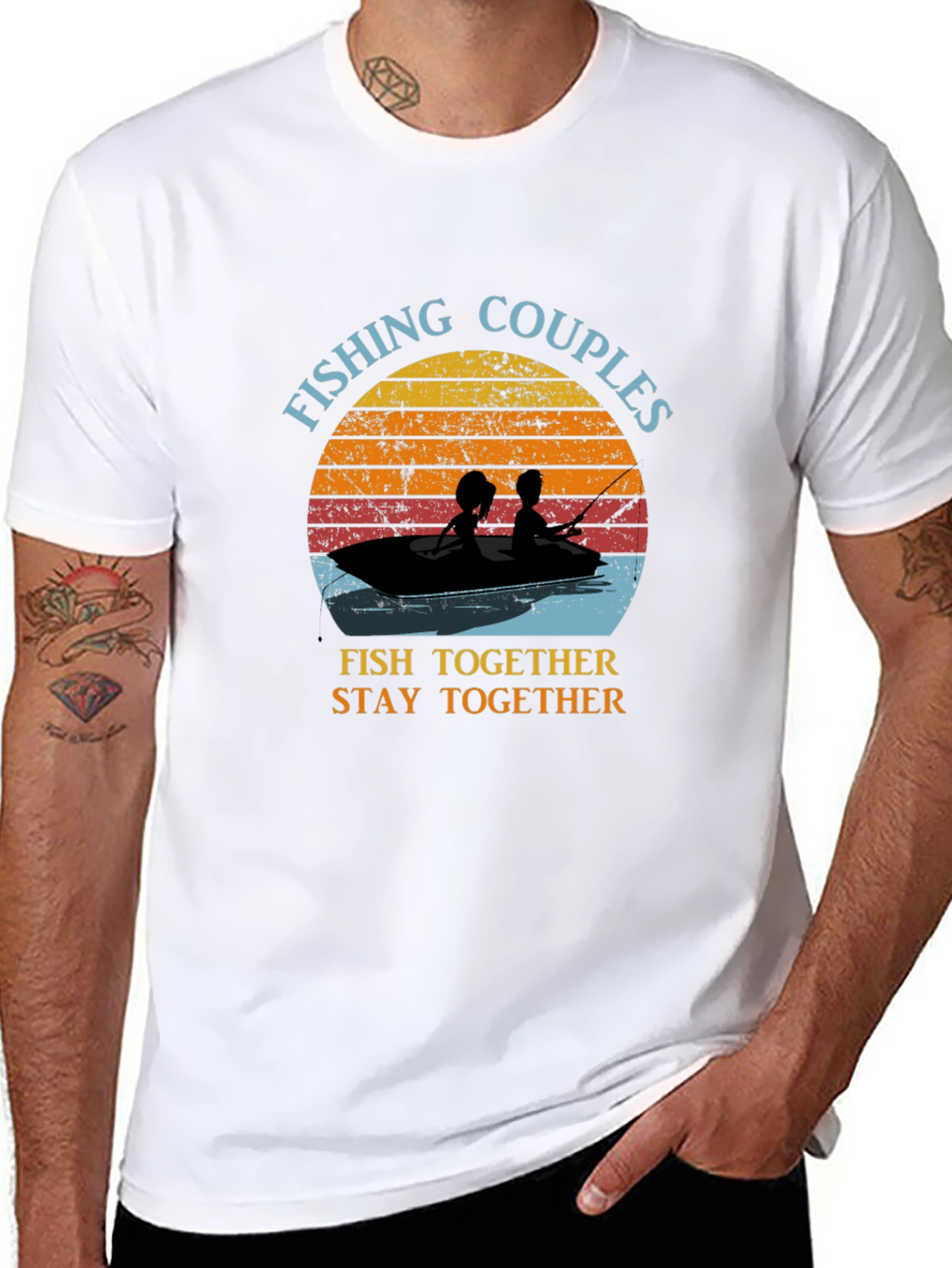 Fishing Couples T-Shirt - Fish Together Stay Together