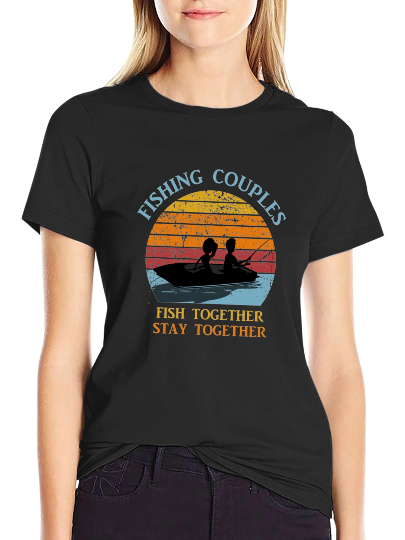 Fishing Couples T-Shirt - Fish Together Stay Together