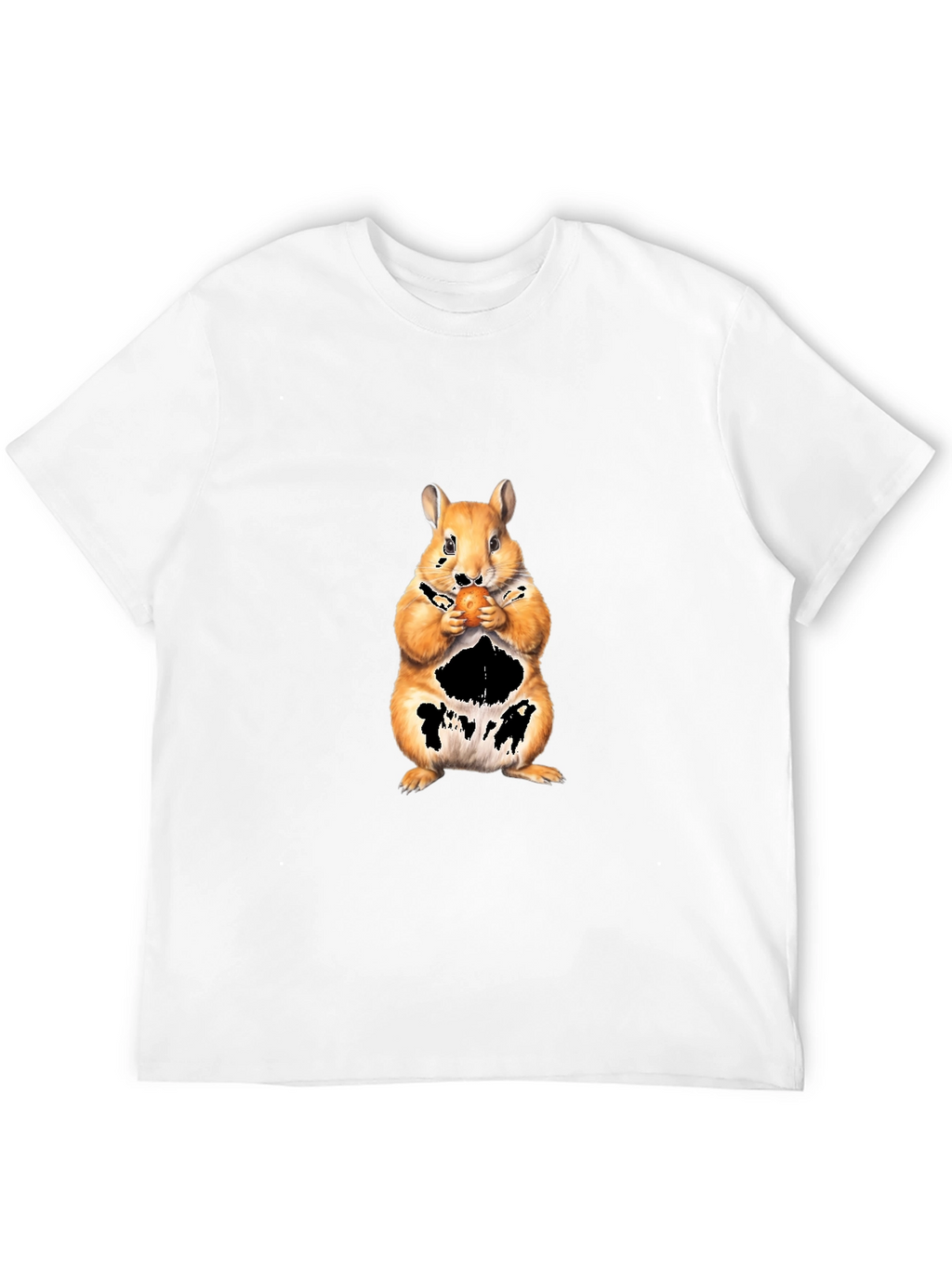 Squirrel Eating Nut Black T-Shirt