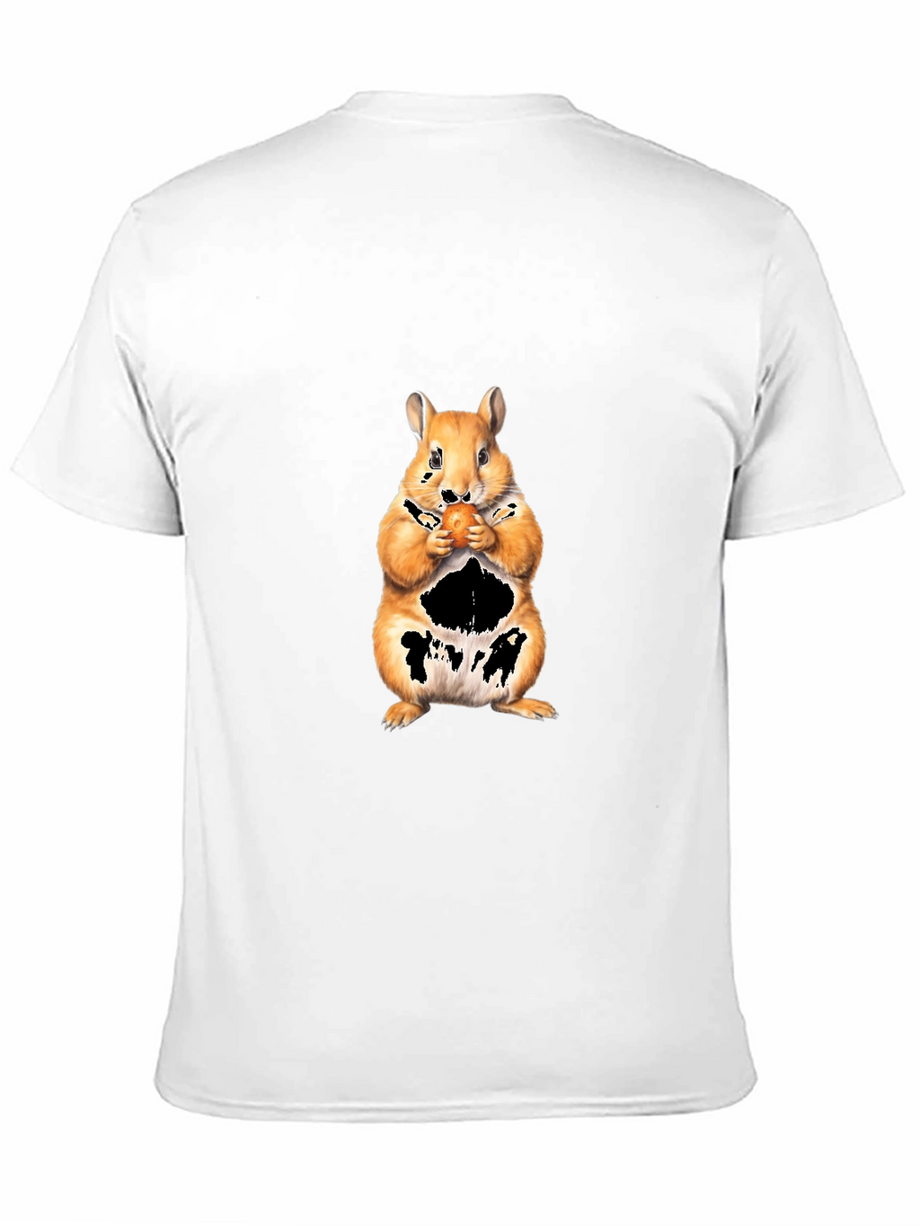 Squirrel Eating Nut Black T-Shirt