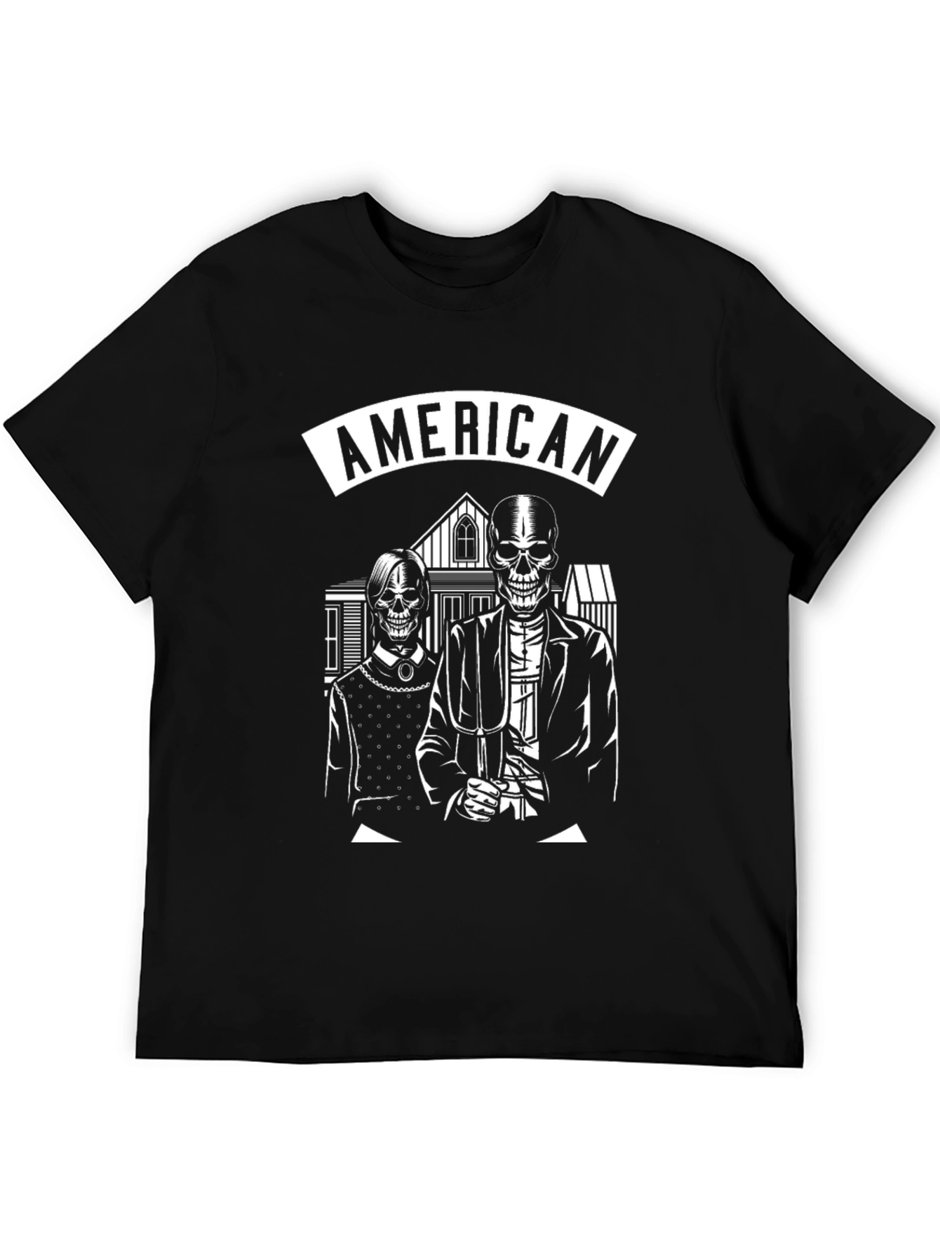 American Gothic Skeleton T-Shirt - Black