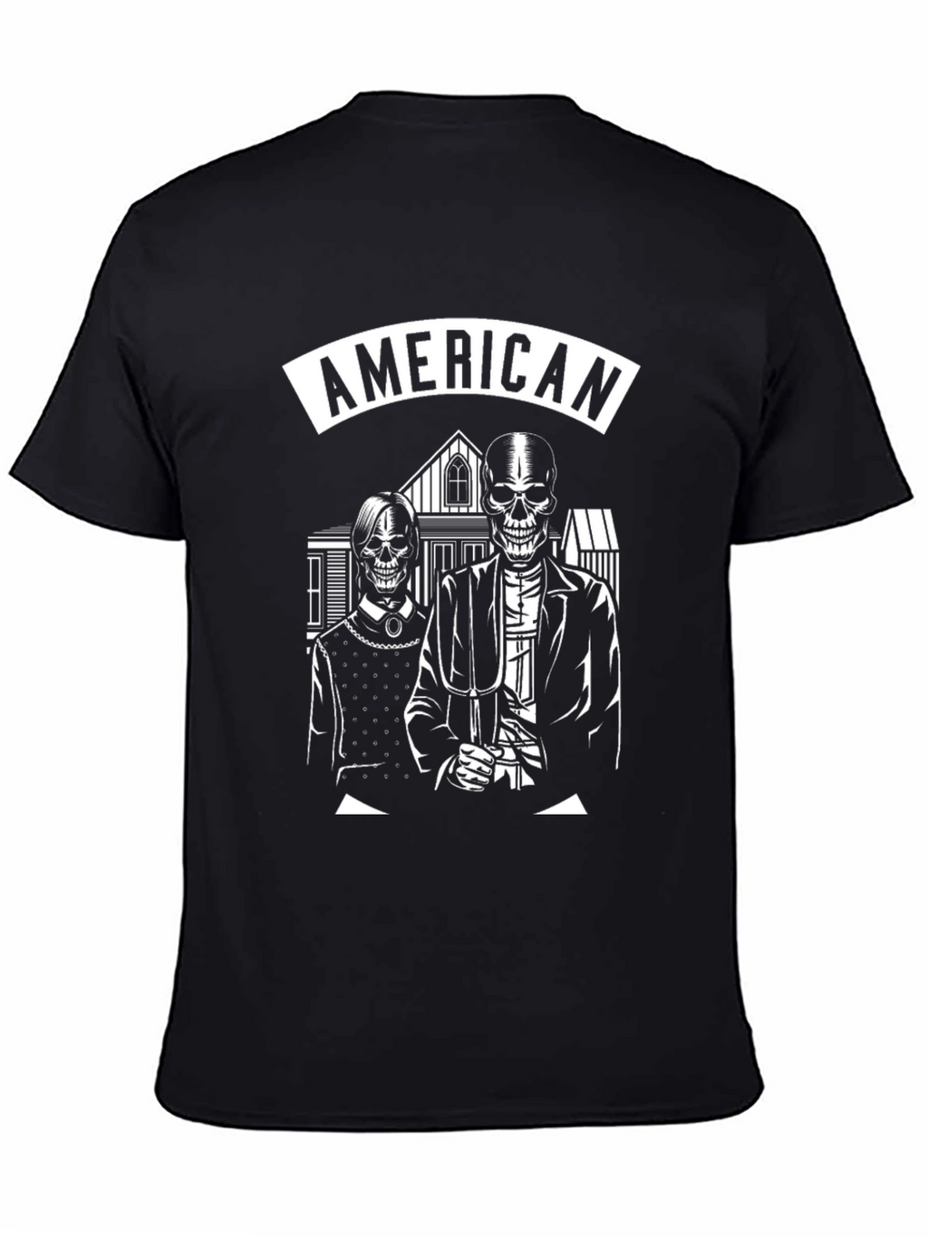 American Gothic Skeleton T-Shirt - Black