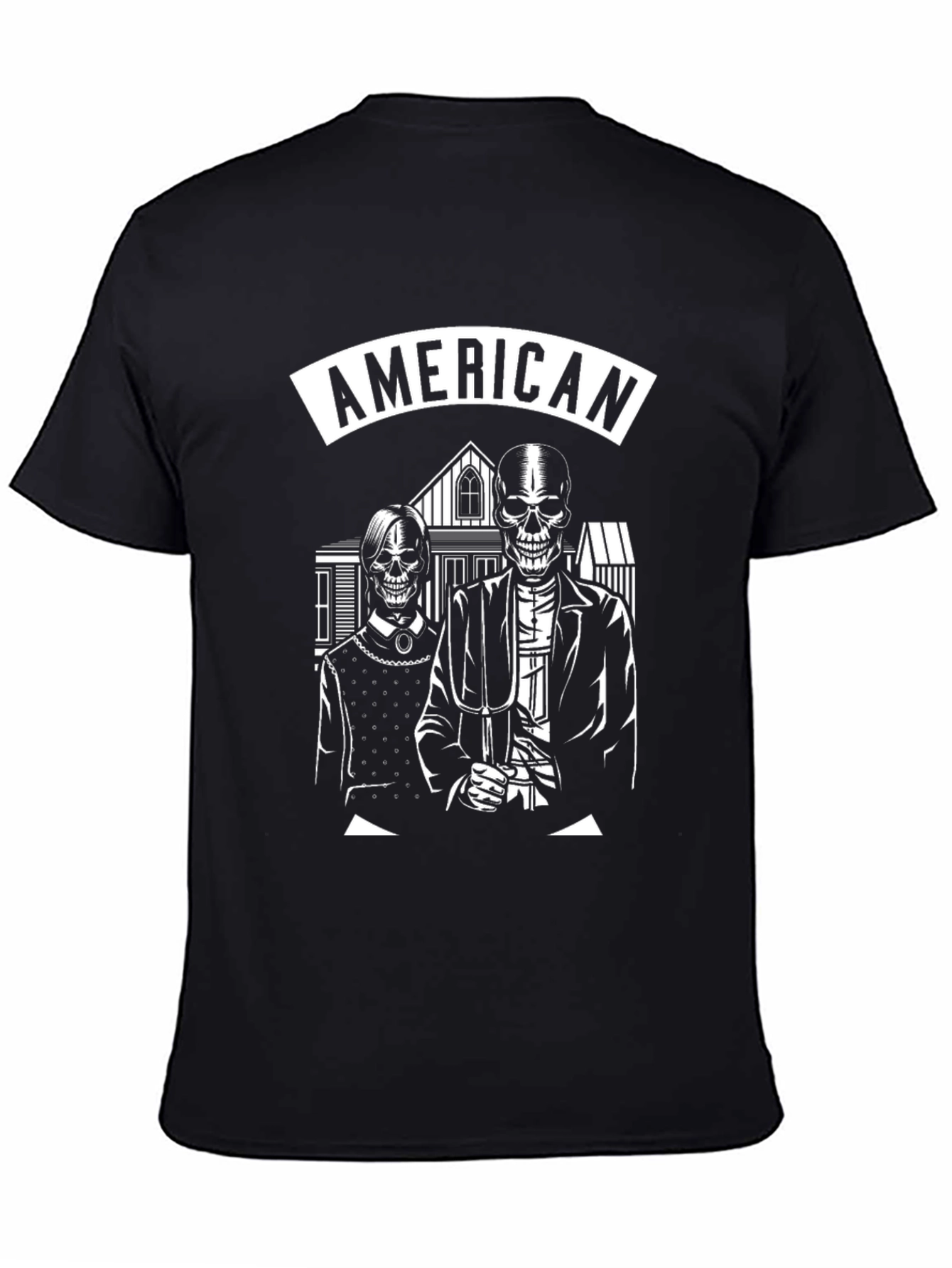 American Gothic Skeleton T-Shirt - Black