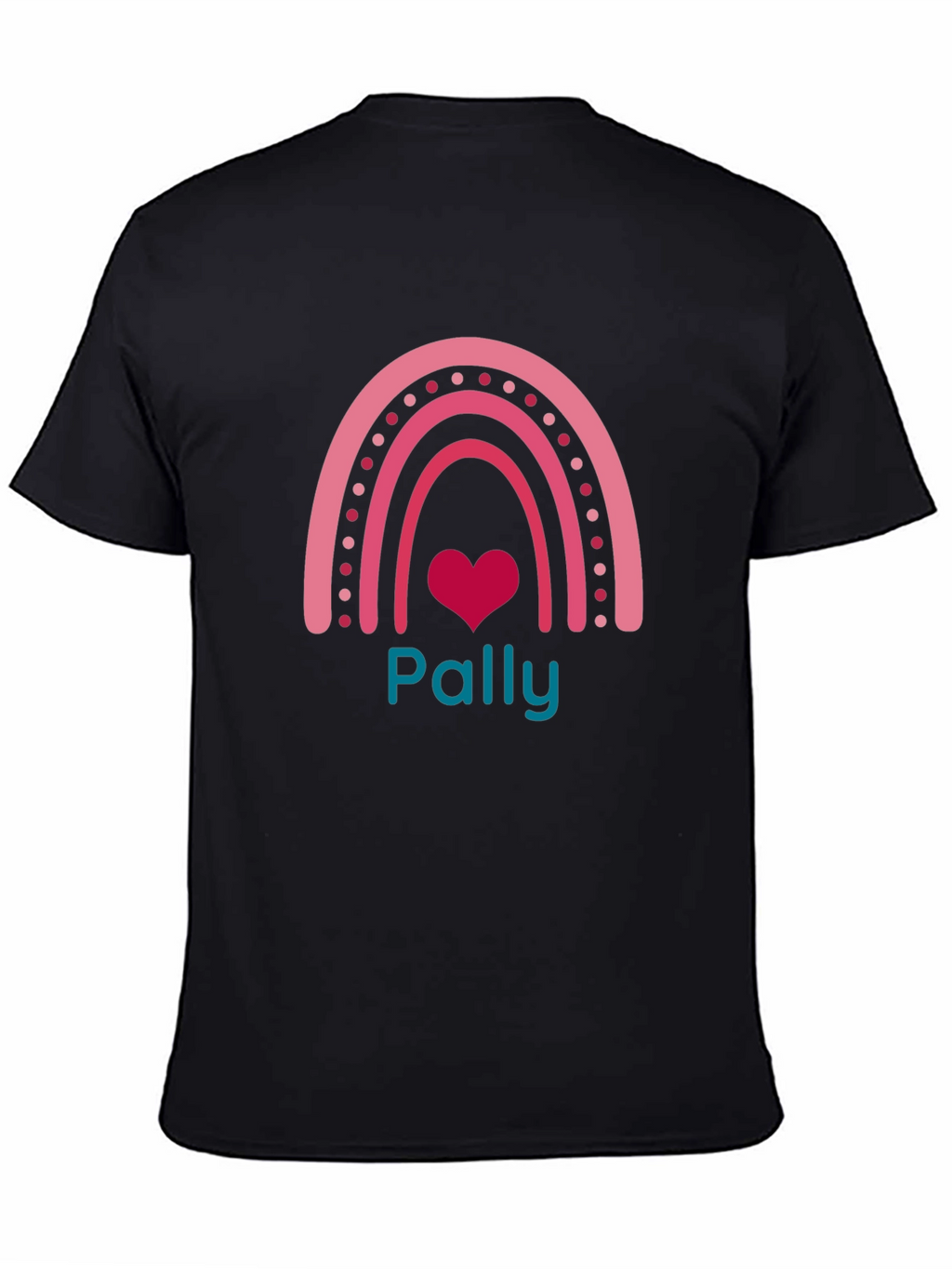 Pally Rainbow Heart Graphic Tee - Black