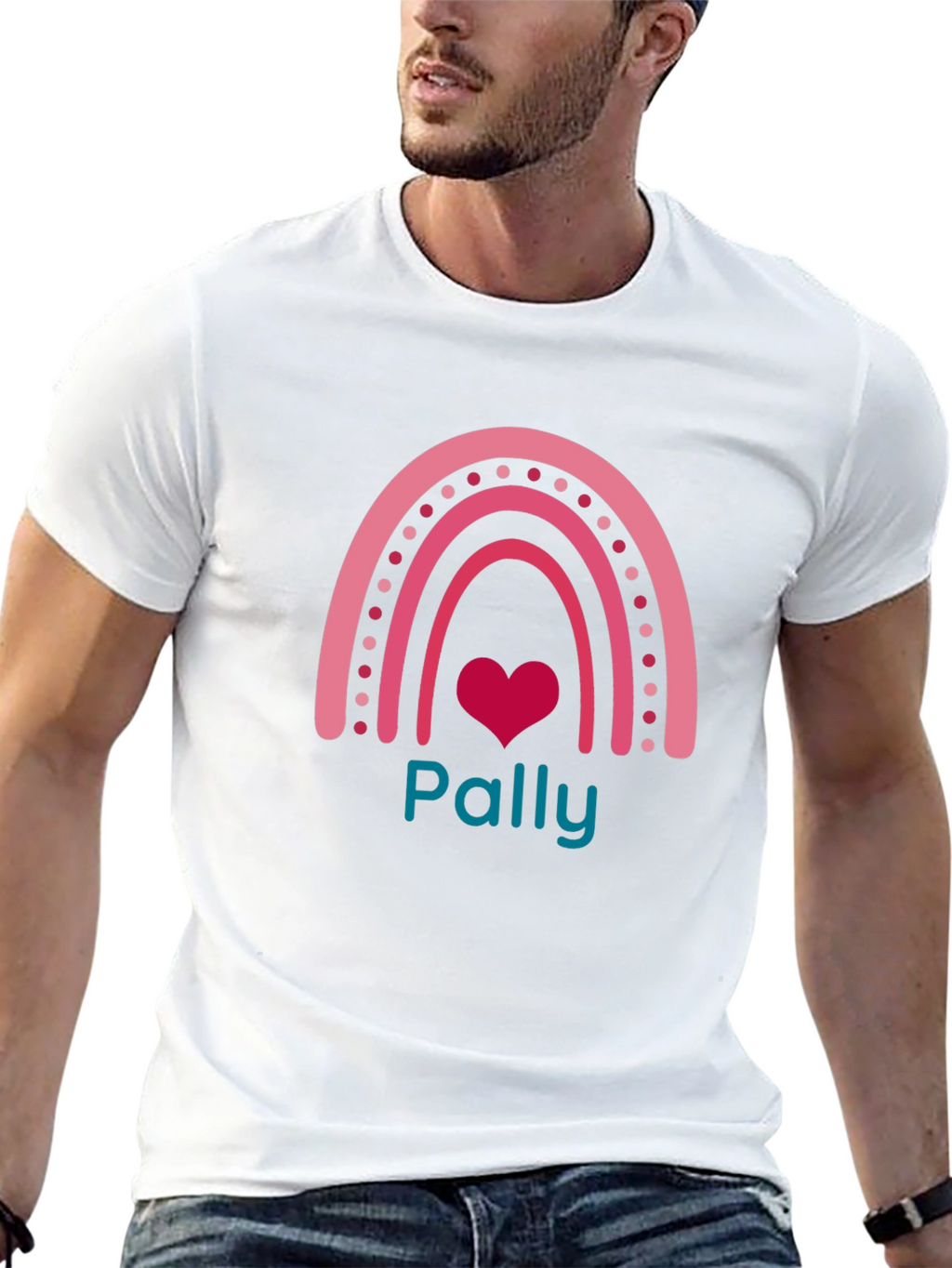 Pally Rainbow Heart Graphic Tee - Black