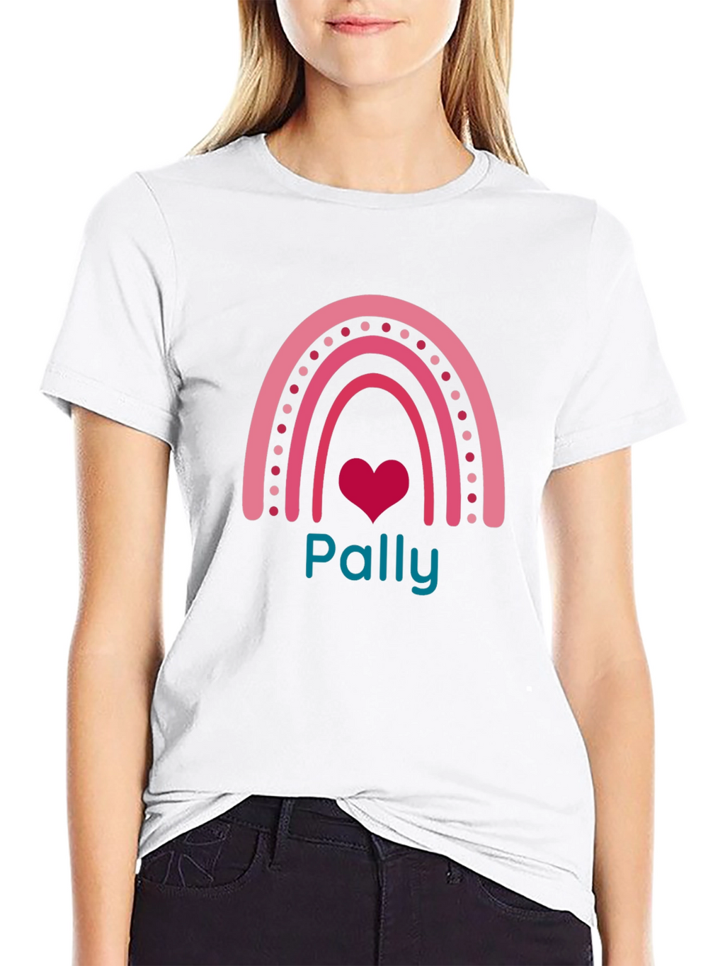 Pally Rainbow Heart Graphic Tee - Black