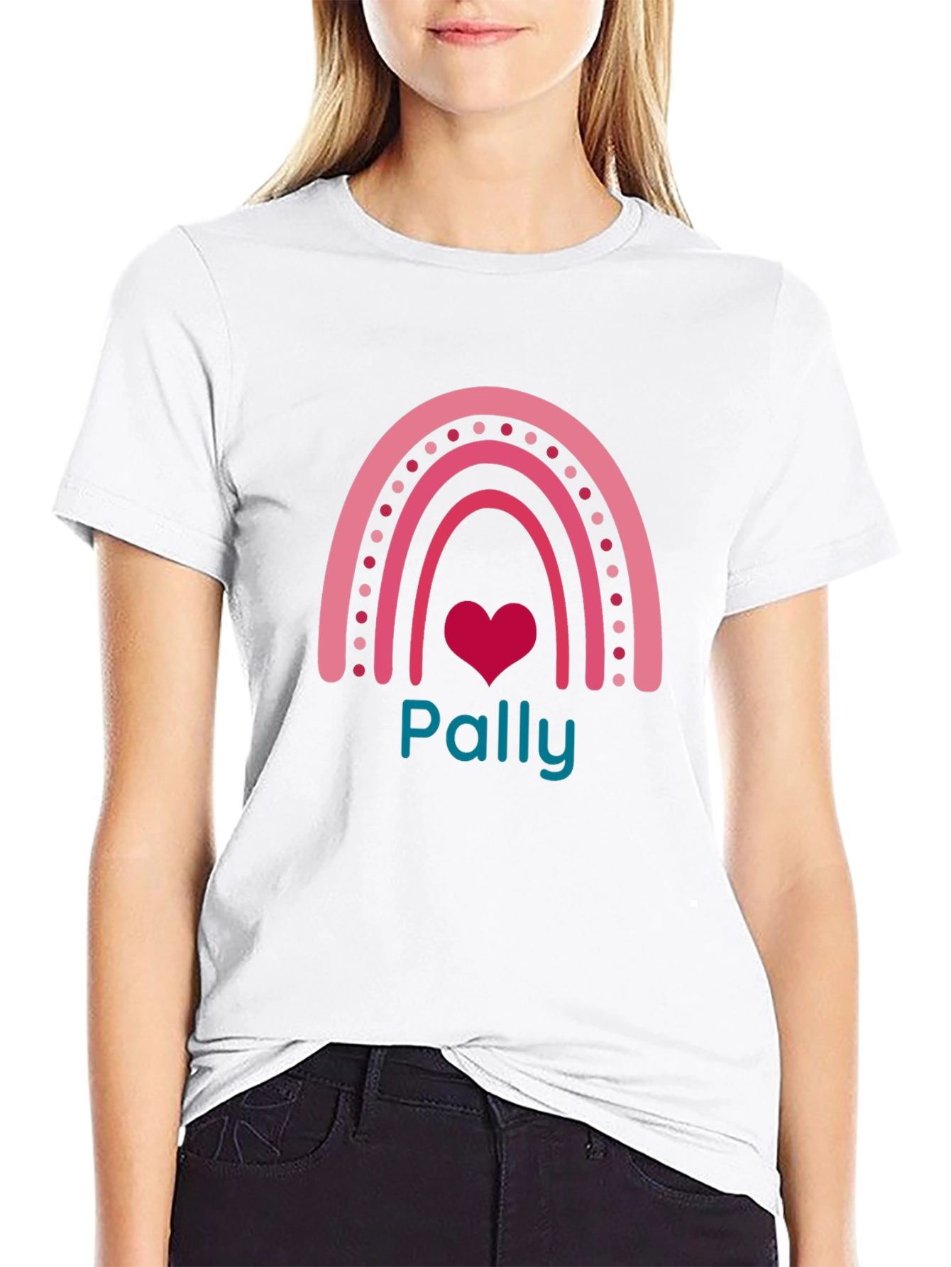 Pally Rainbow Heart Graphic Tee - Black