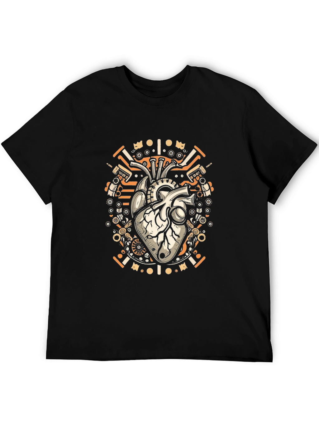 Steampunk Heart Graphic T-Shirt - Unique Anatomical Design