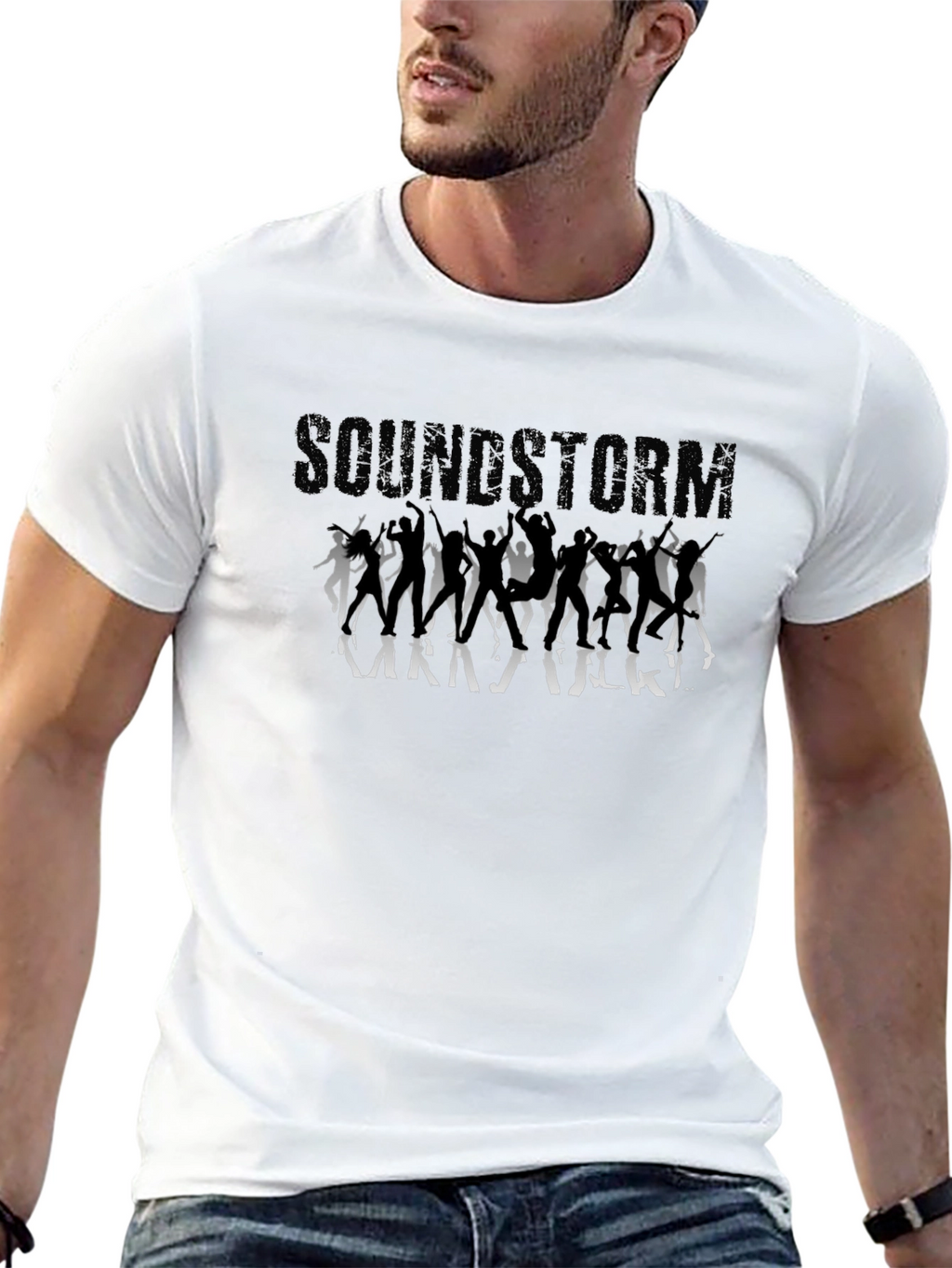 Soundstorm Graphic Tee - Black Crew Neck