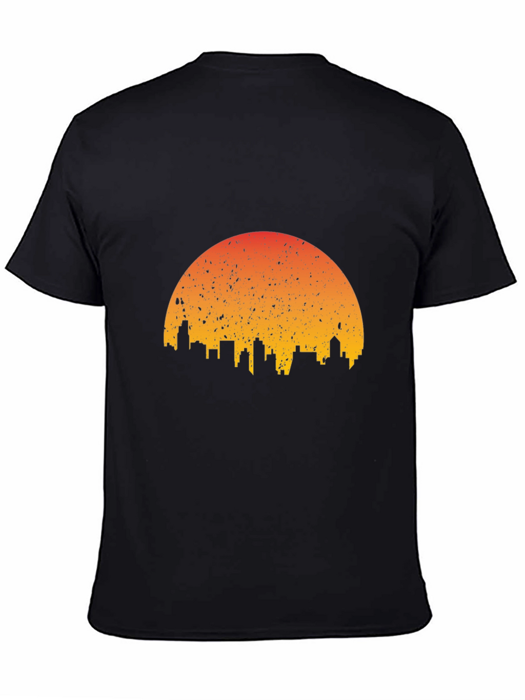Sunset Skyline Graphic Tee - Stylish Black T-Shirt