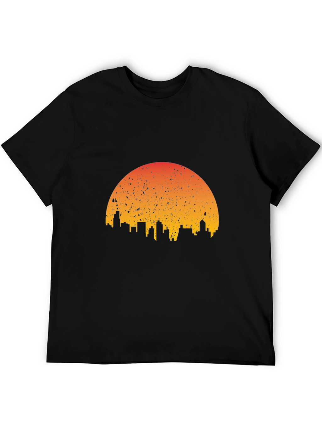 Sunset Skyline Graphic Tee - Stylish Black T-Shirt