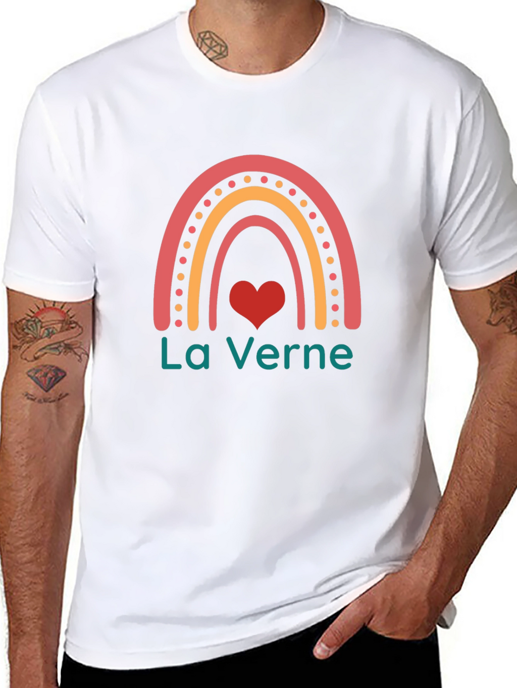 La Verne Rainbow Heart T-Shirt - Black