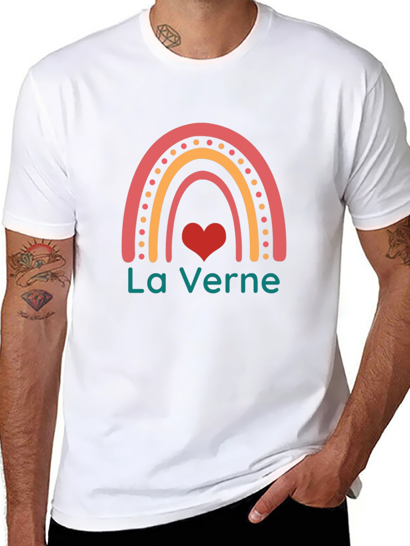 La Verne Rainbow Heart T-Shirt - Black