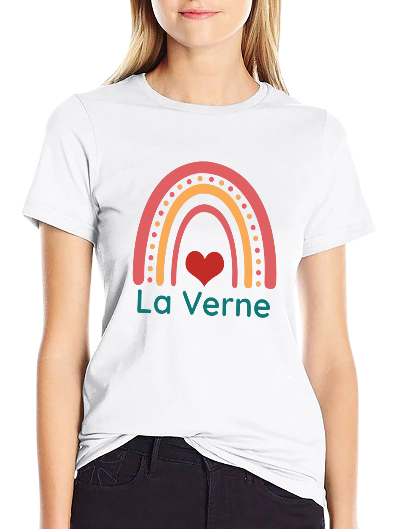 La Verne Rainbow Heart T-Shirt - Black