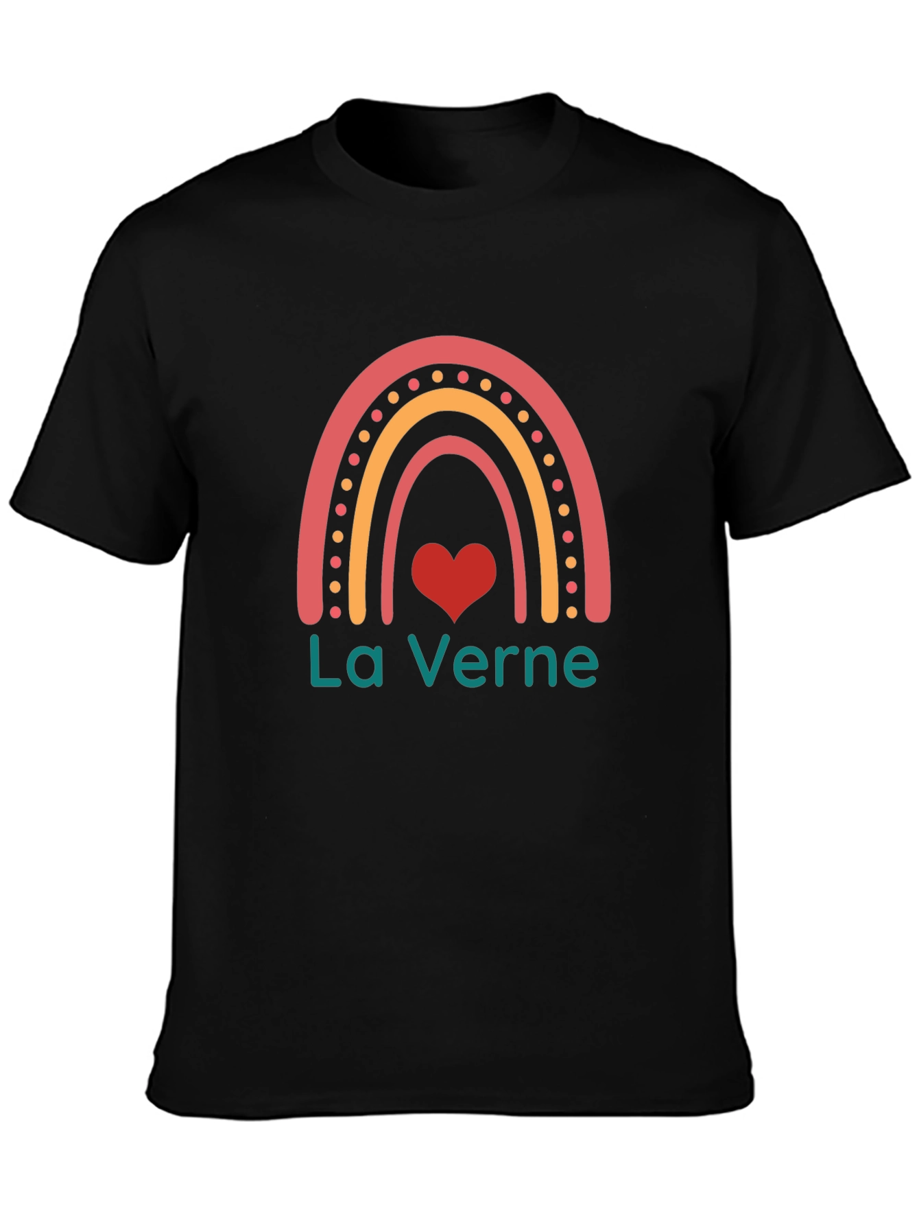 La Verne Rainbow Heart T-Shirt - Black