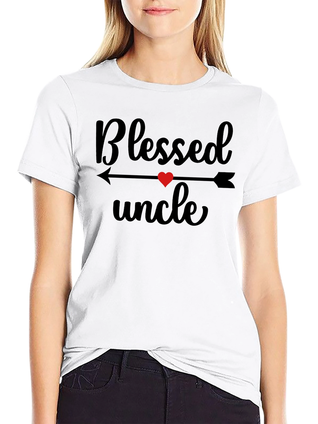 Blessed Uncle T-Shirt Heart Arrow Design