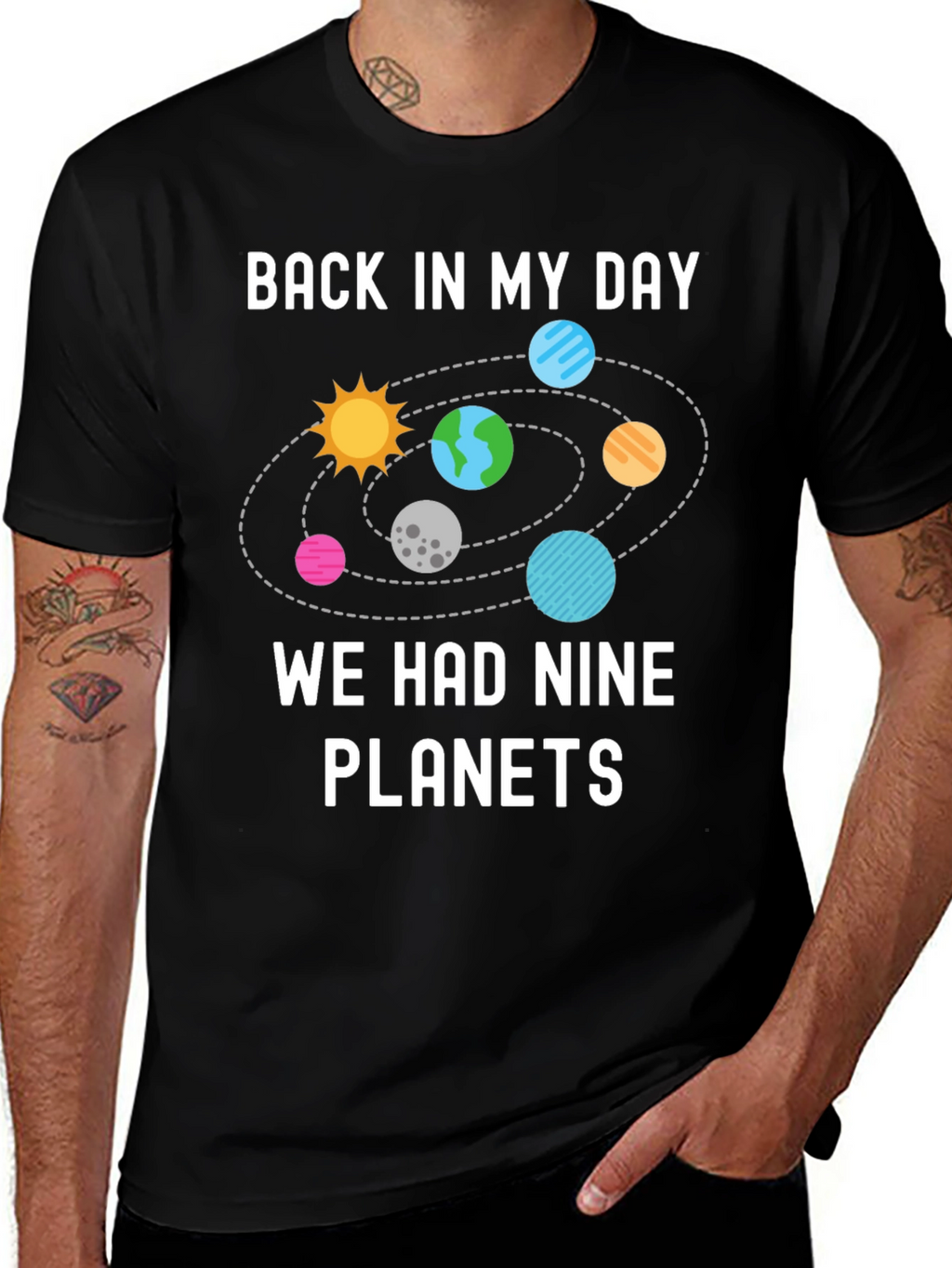 Nine Planets T-Shirt - Retro Astronomy Tee