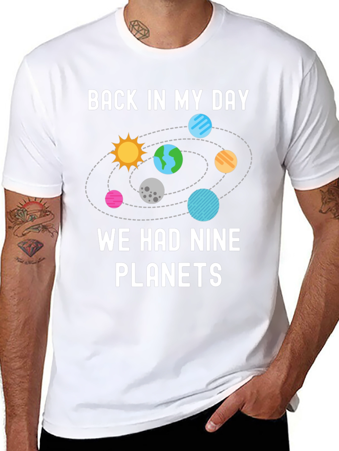 Nine Planets T-Shirt - Retro Astronomy Tee