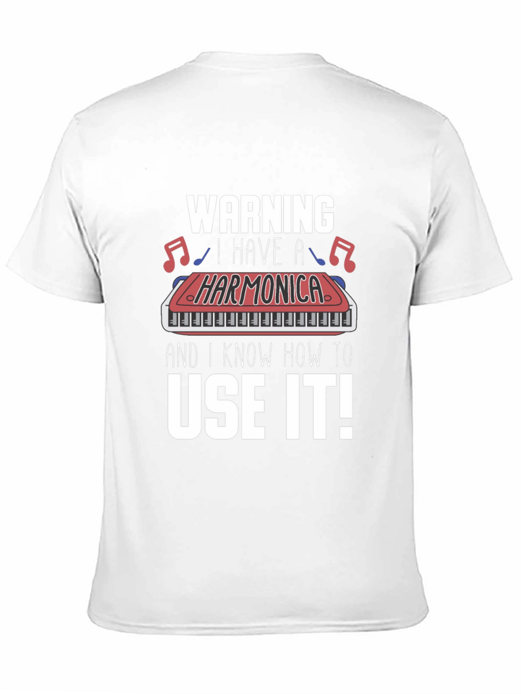 Warning Harmonica T-Shirt - Musician Novelty Tee