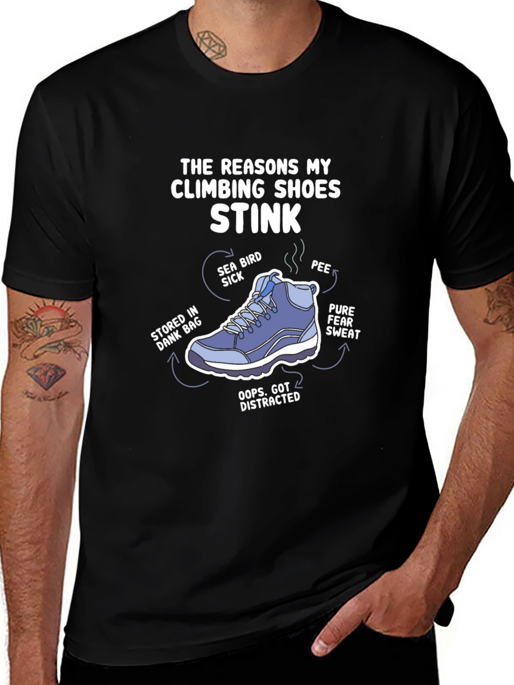 Climbing Shoe Stink Reasons Graphic T-Shirt