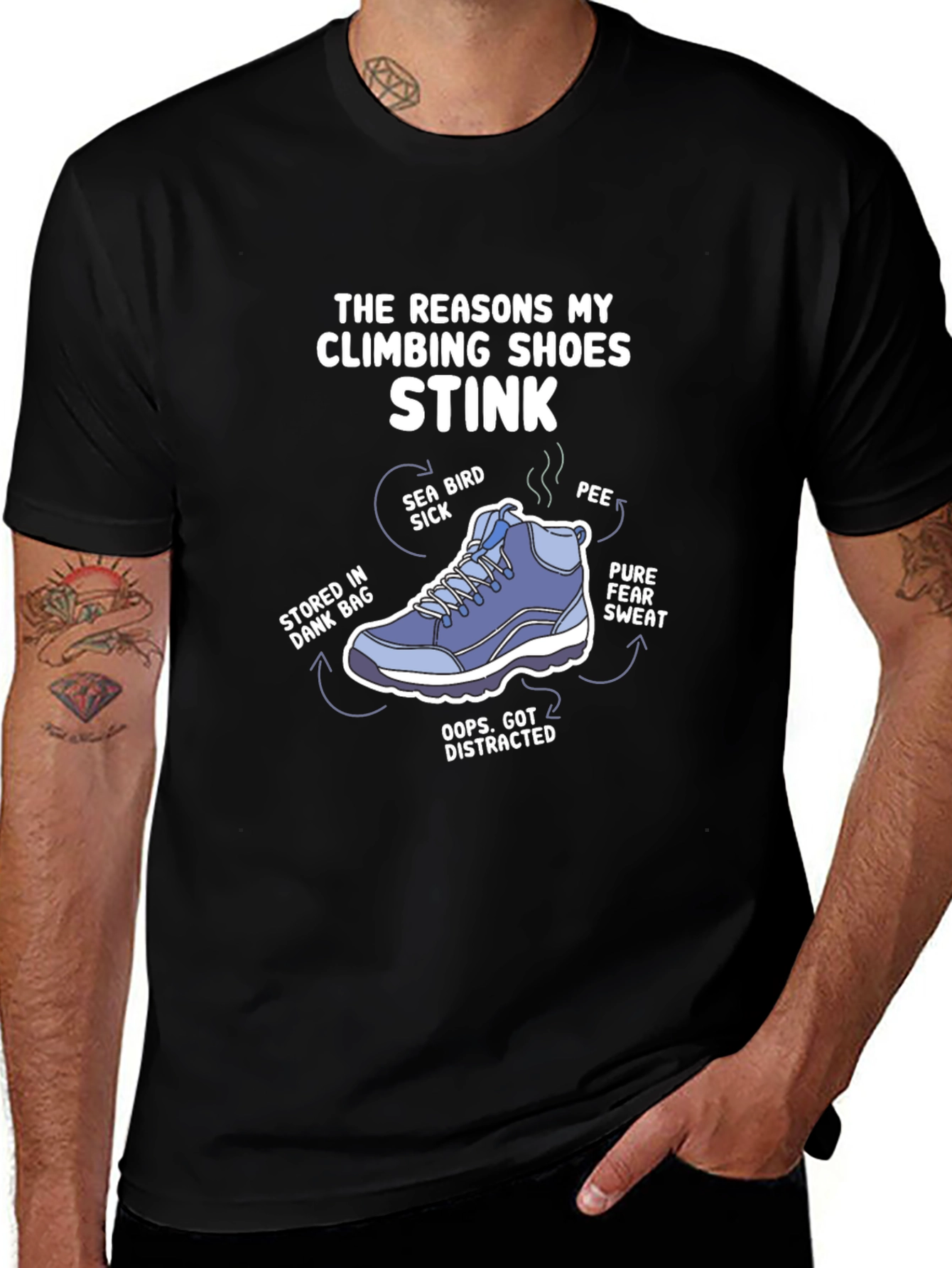 Climbing Shoe Stink Reasons Graphic T-Shirt