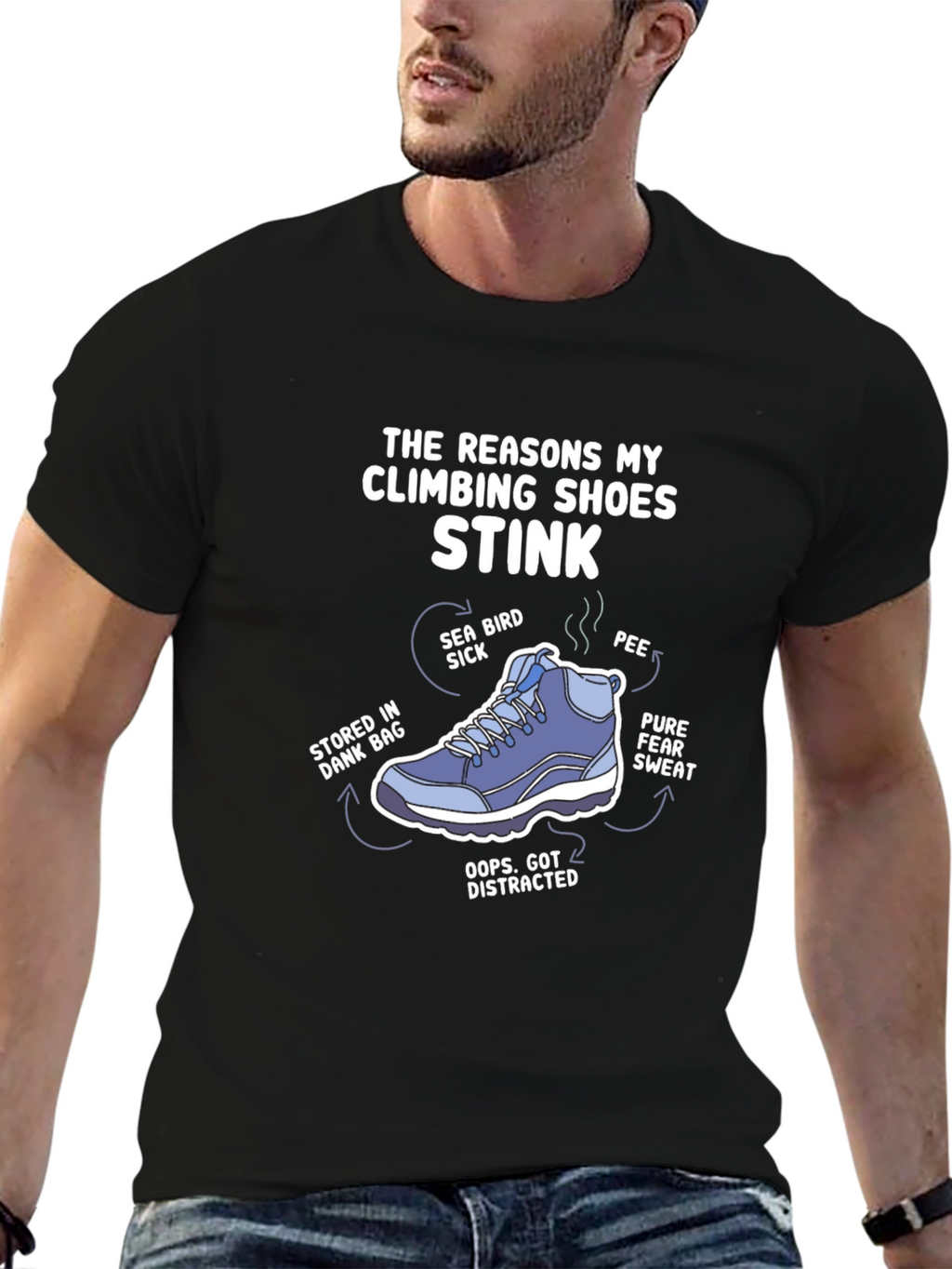 Climbing Shoe Stink Reasons Graphic T-Shirt