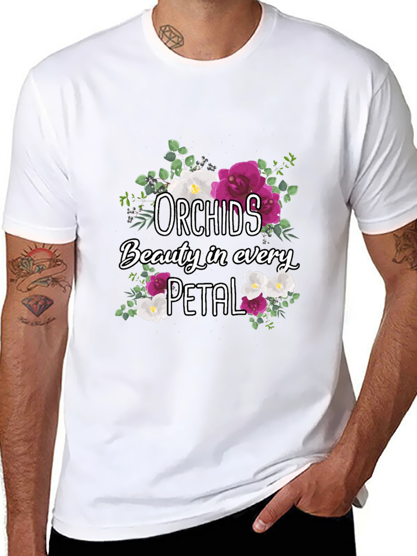 Orchids Floral T-Shirt Beauty in Every Petal