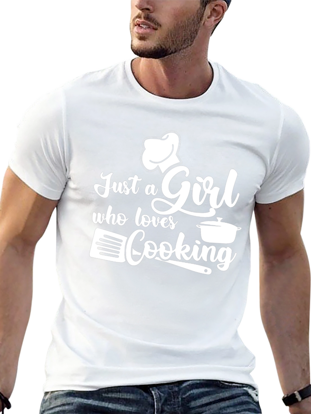 Just a Girl Who Loves Cooking Black T-Shirt
