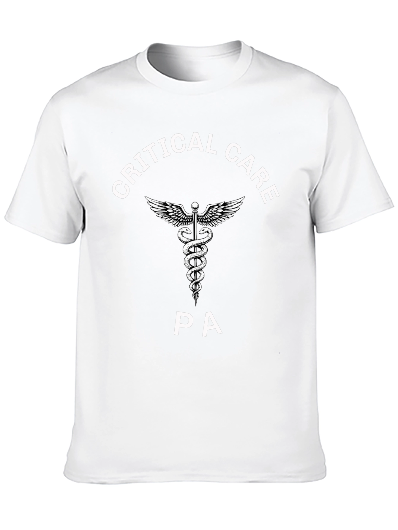 Critical Care PA T-Shirt - Medical Caduceus Design