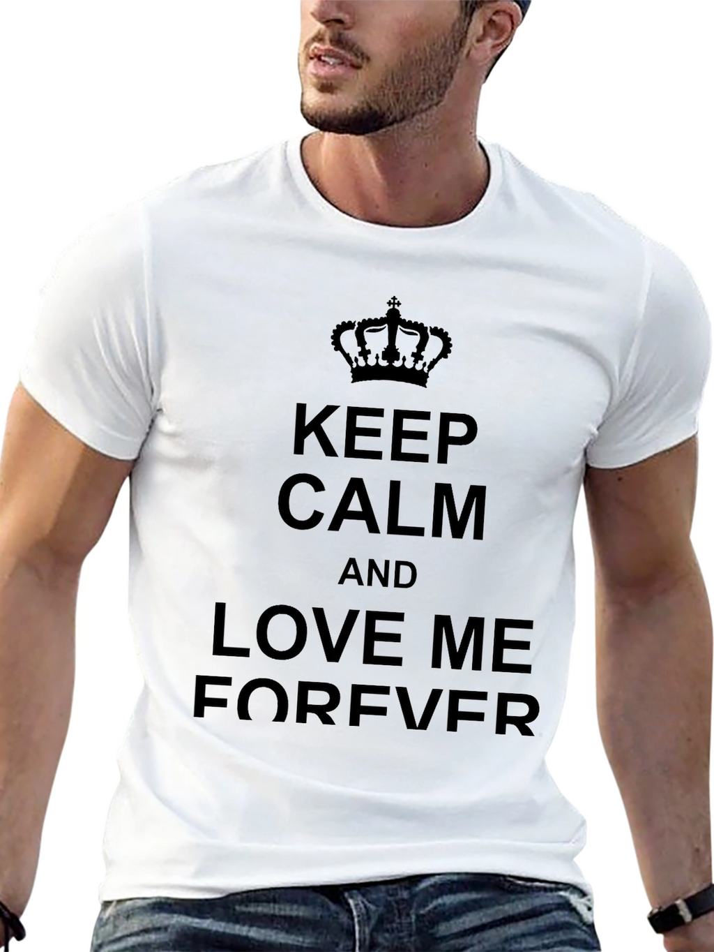 Keep Calm and Love Me Forever Black T-Shirt