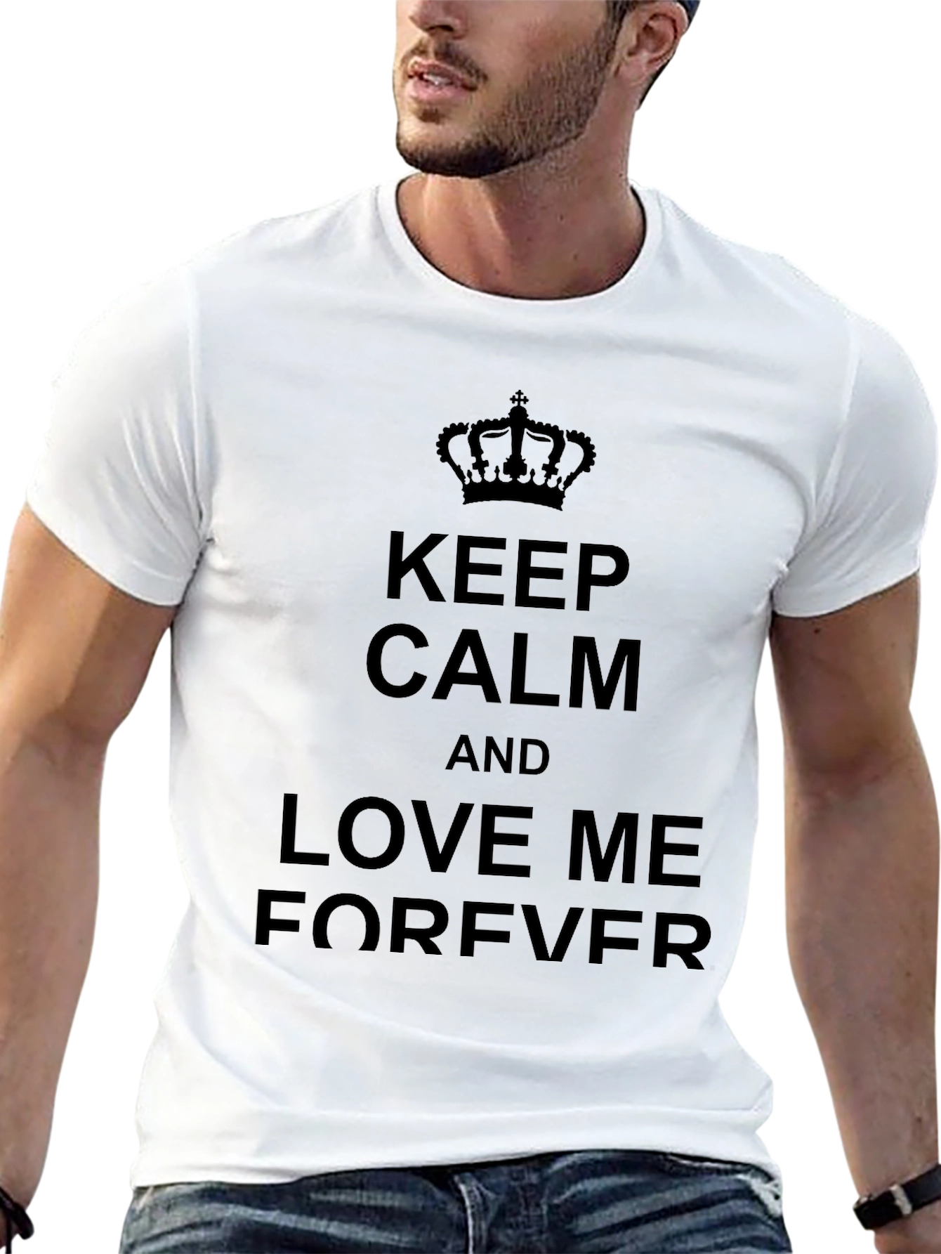 Keep Calm and Love Me Forever Black T-Shirt
