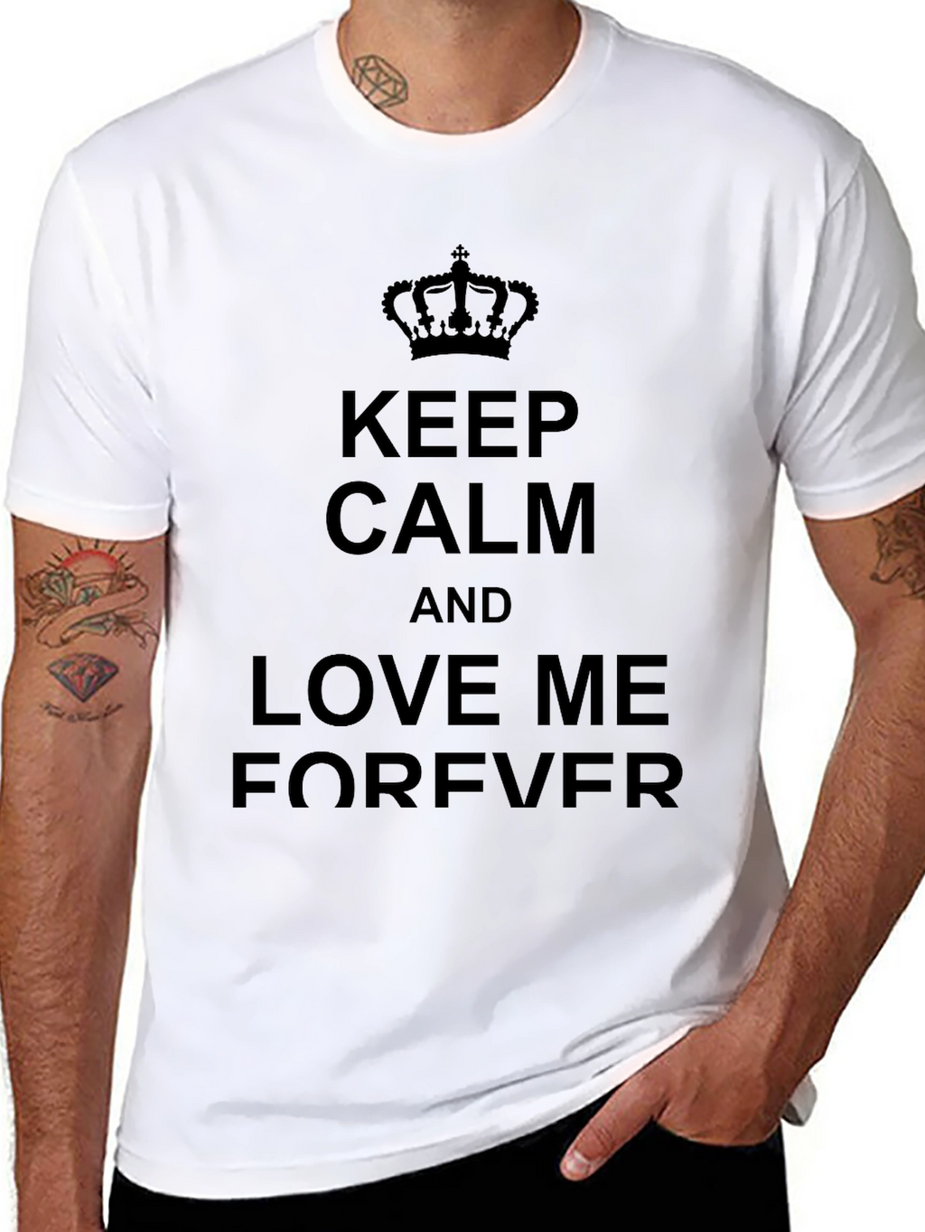 Keep Calm and Love Me Forever Black T-Shirt