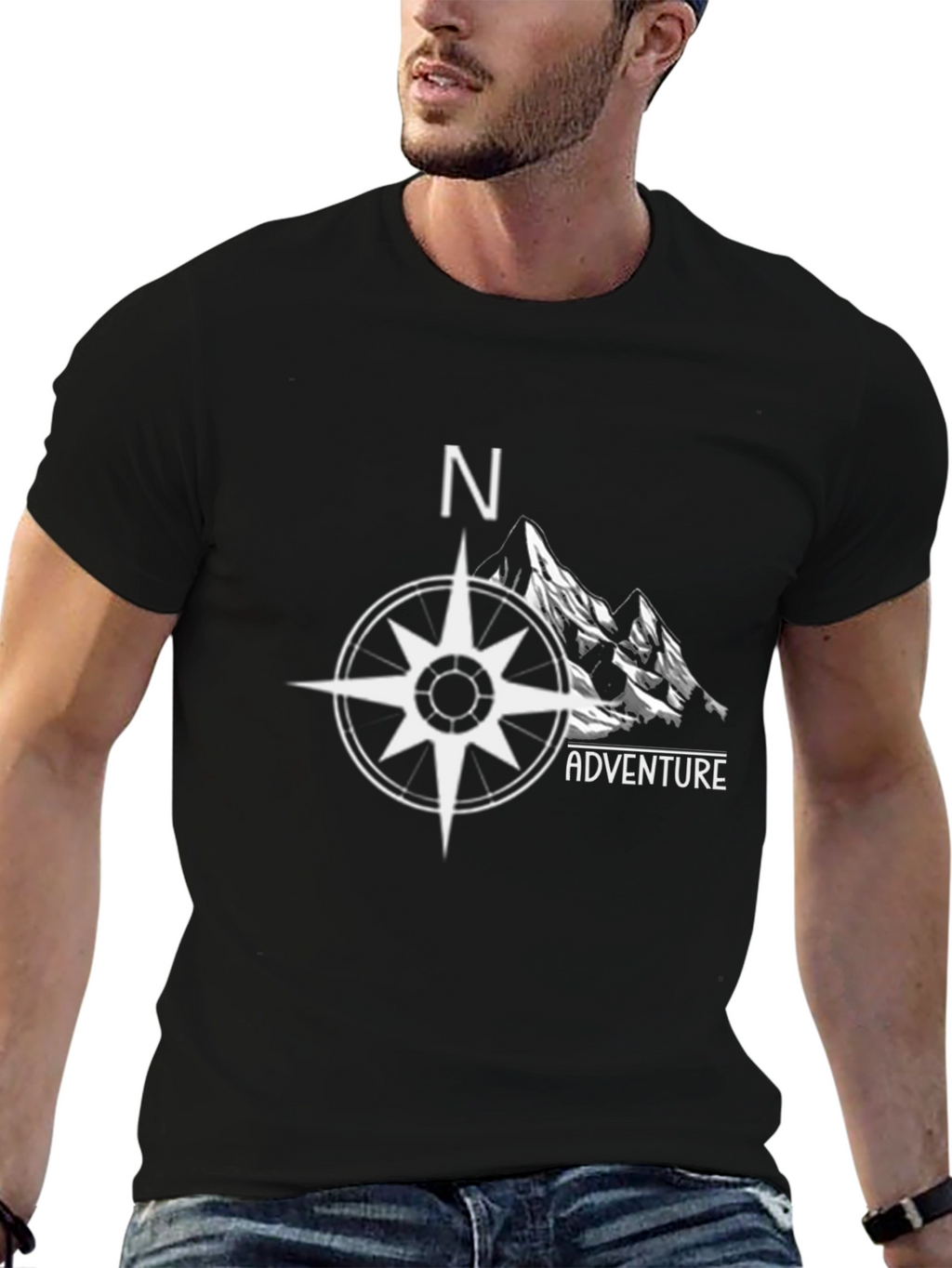 Adventure Compass Graphic Tee - Black