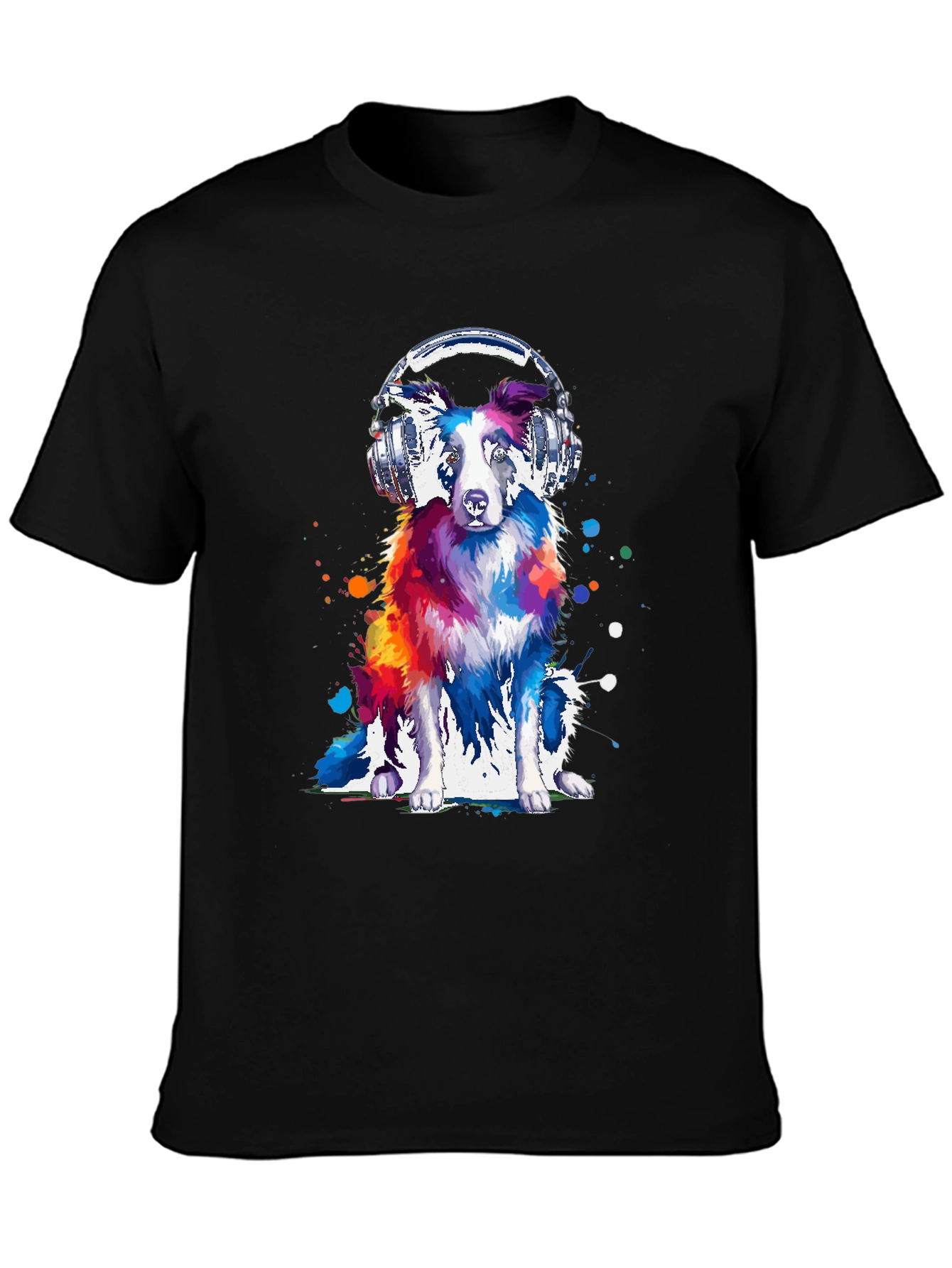 Dog with Headphones Graphic Tee