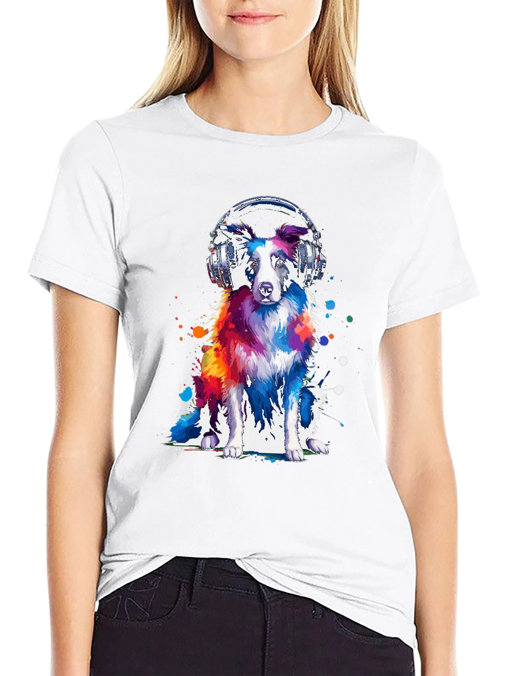 Dog with Headphones Graphic Tee