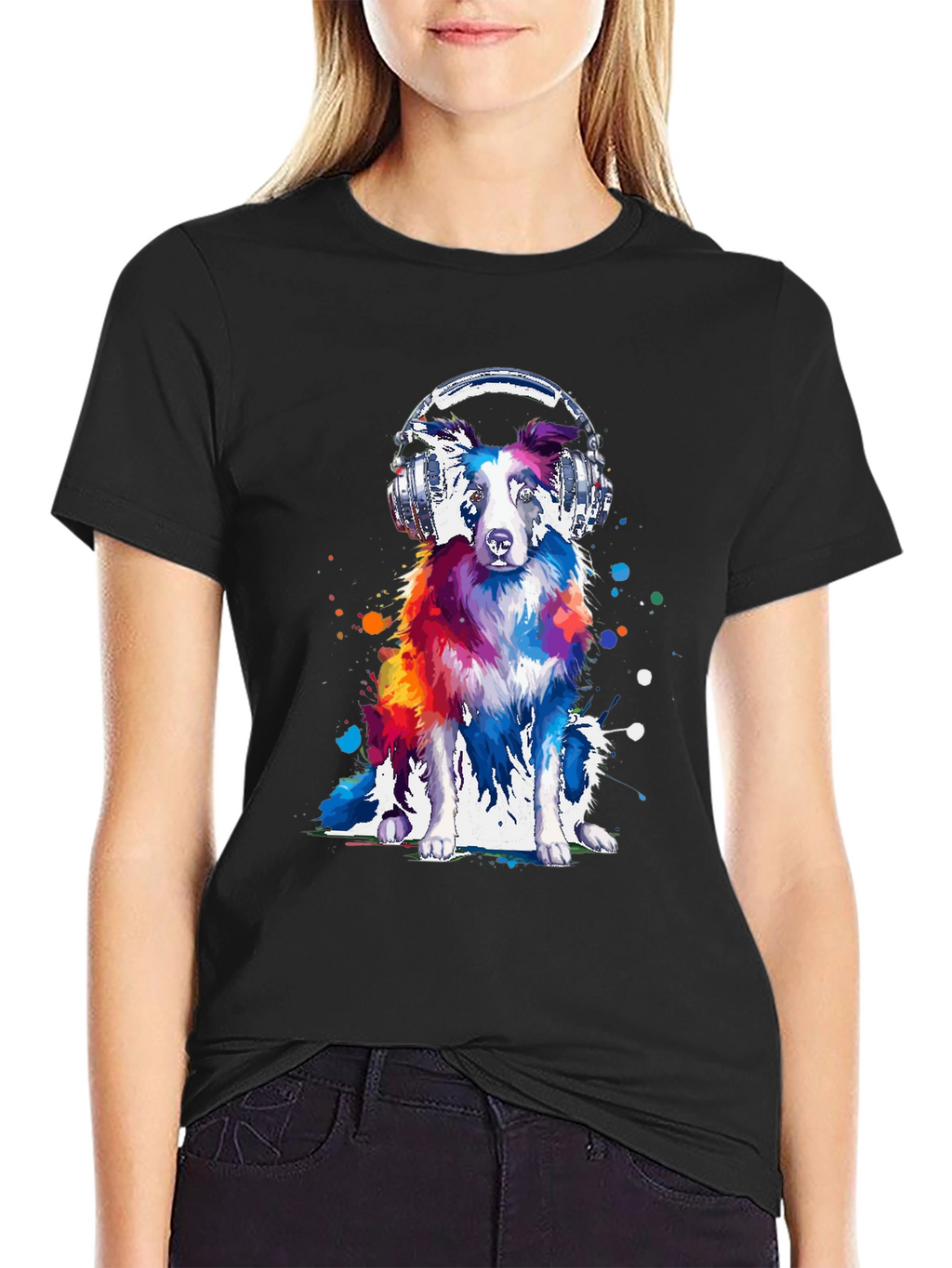 Dog with Headphones Graphic Tee