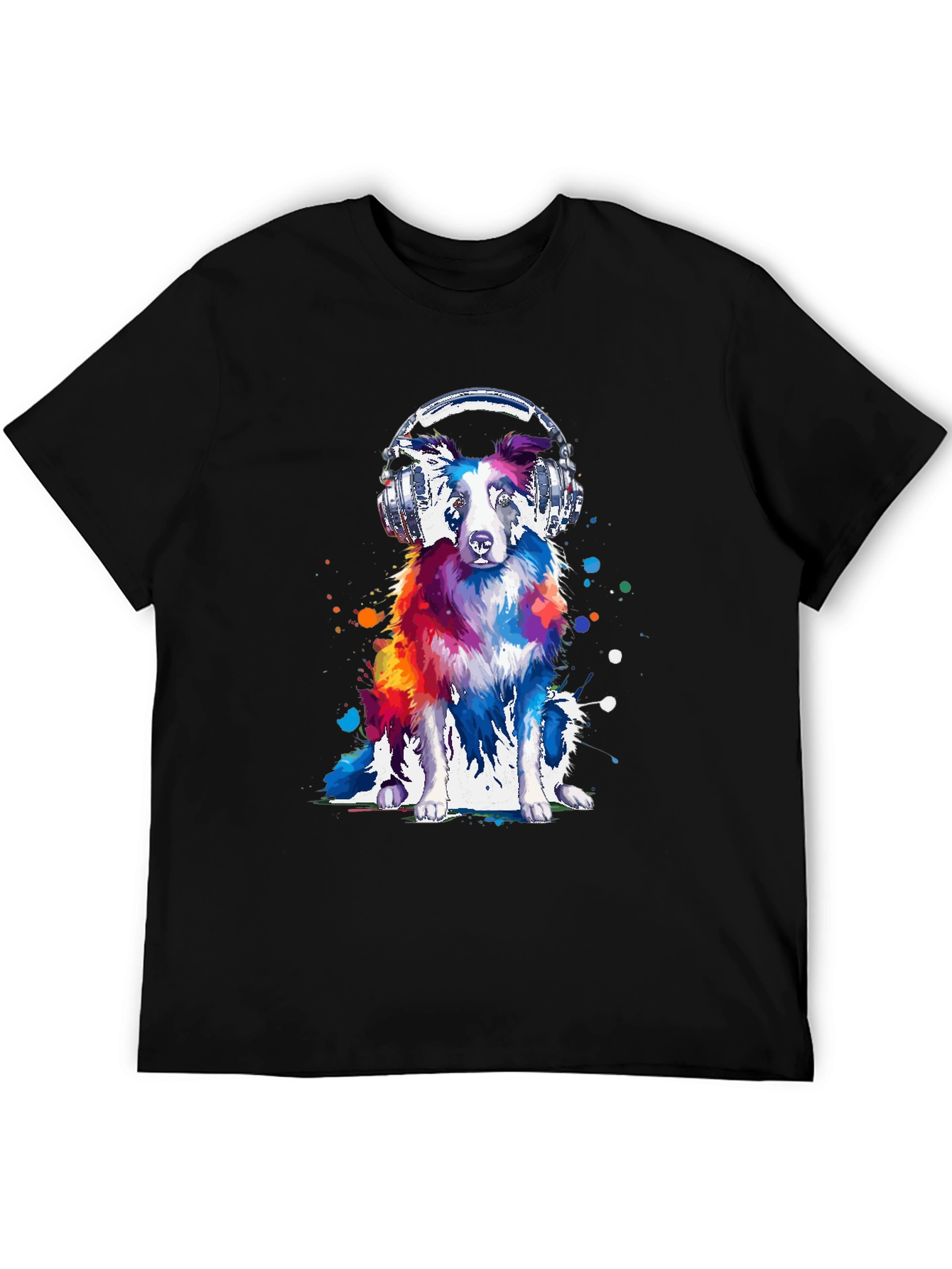 Dog with Headphones Graphic Tee