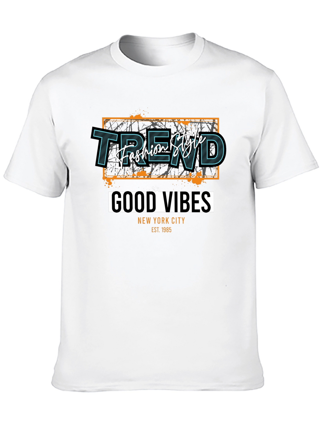 Trendy Black T-Shirt - Good Vibes Graphic