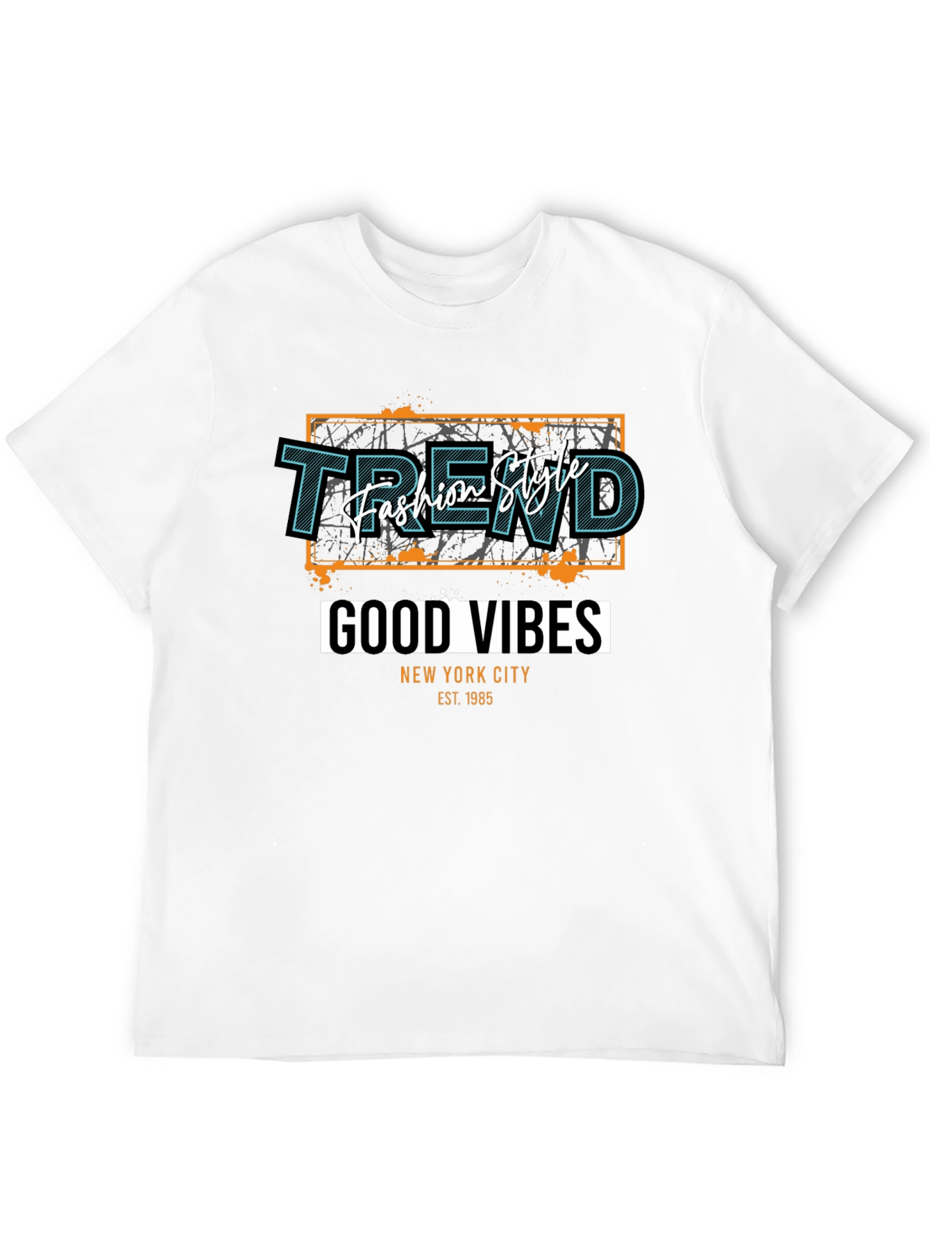 Trendy Black T-Shirt - Good Vibes Graphic