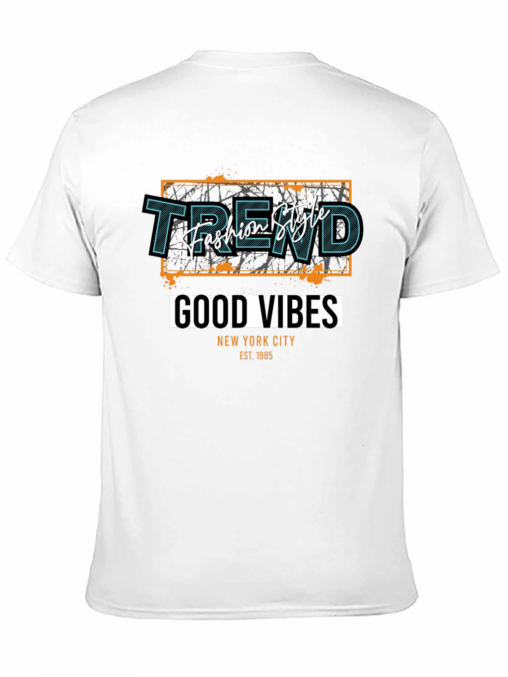 Trendy Black T-Shirt - Good Vibes Graphic